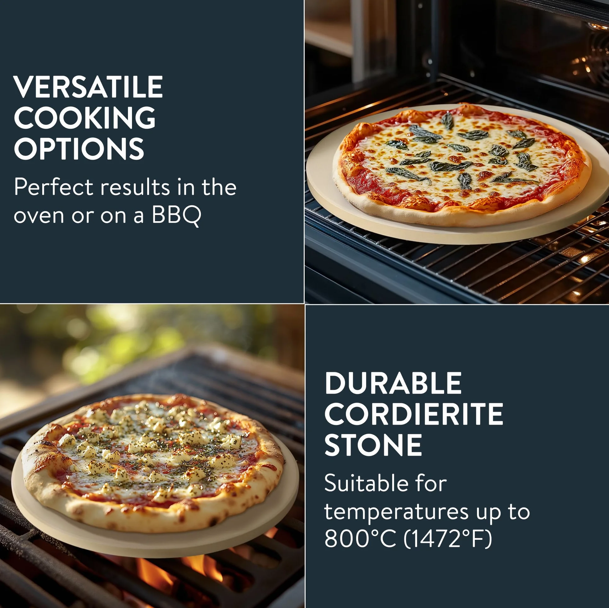 Pietra per pizza cordierite rotonda 35 cm