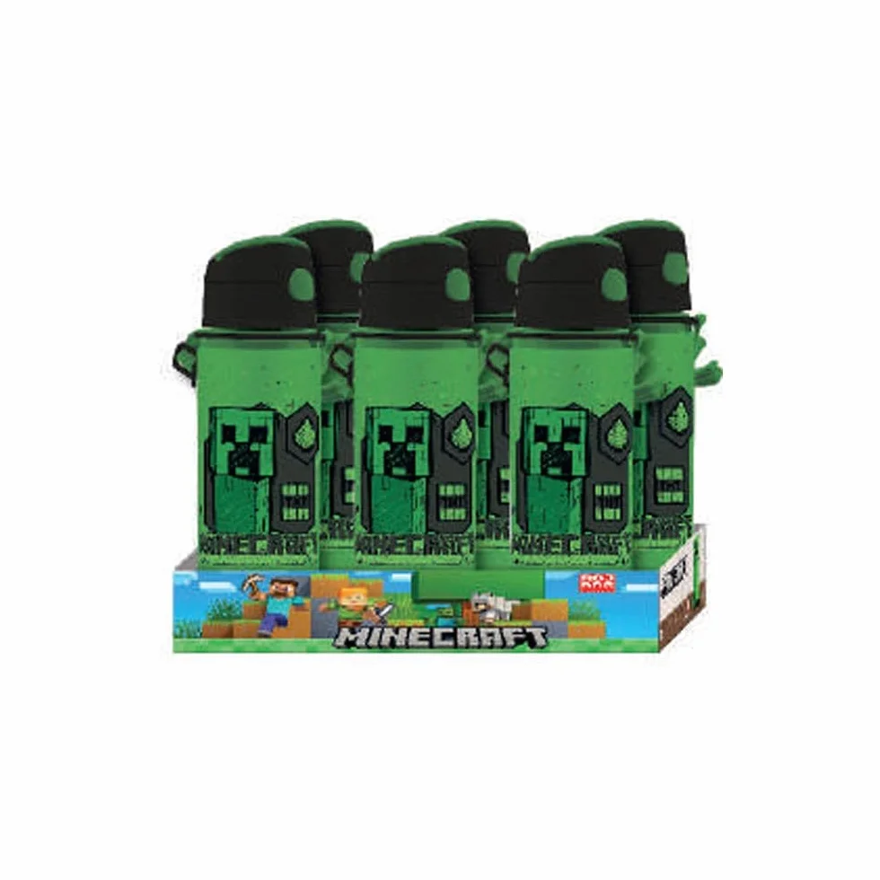KIDS LICENSING Minecraft butelka na napoje aluminiowa z zamknięciem na zatrzask [600 ml]