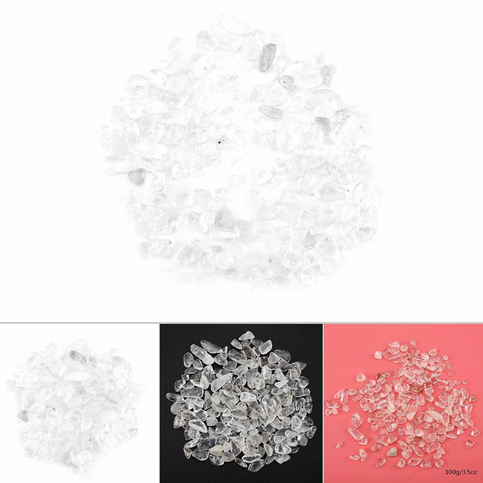 Naturalny kryształowy kamień Tumbled Chips Kruszone kamienie Reiki Healing Quartz Crystals Biały