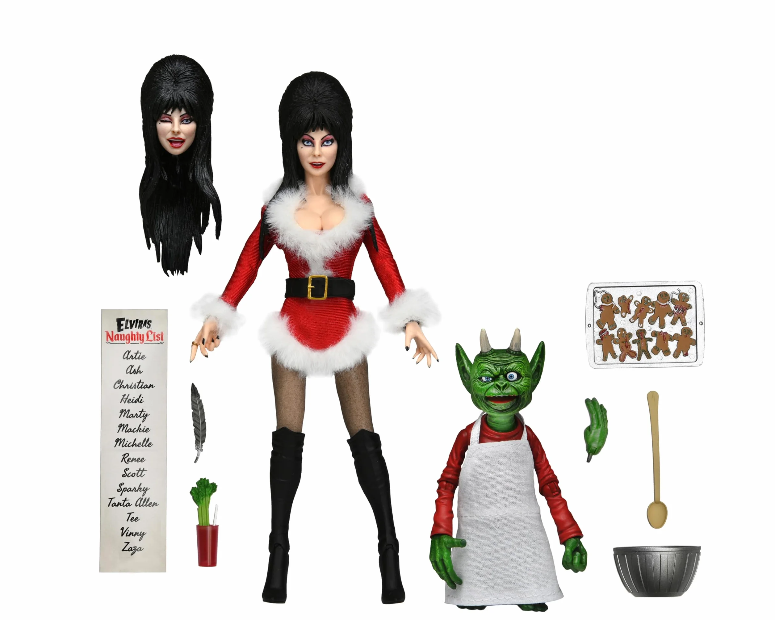 Elvira, Mistress of the Dark figurka ubrana bardzo straszne Boże Narodzenie Elvira 20 cm