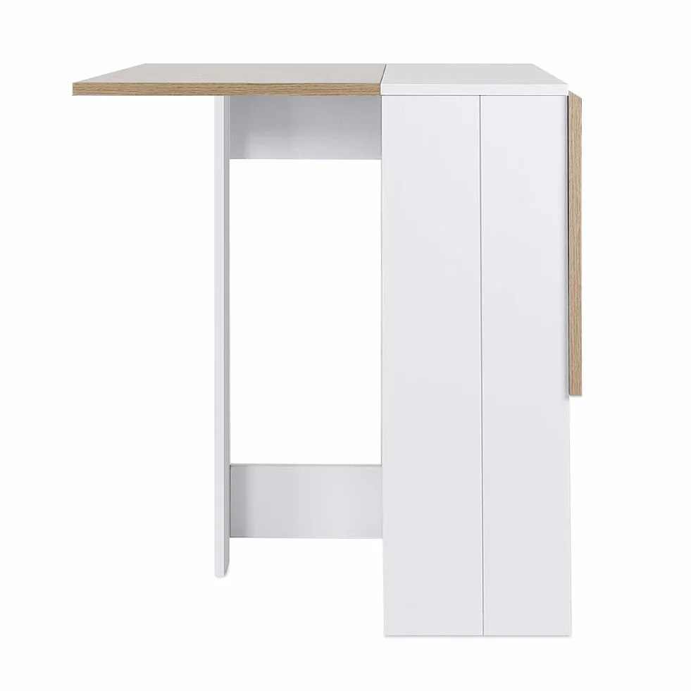 Składany stół kuchenny 102,5 × 76 × 73 cm stół jadalny rozkładany stół do salonu (biały+dąb)