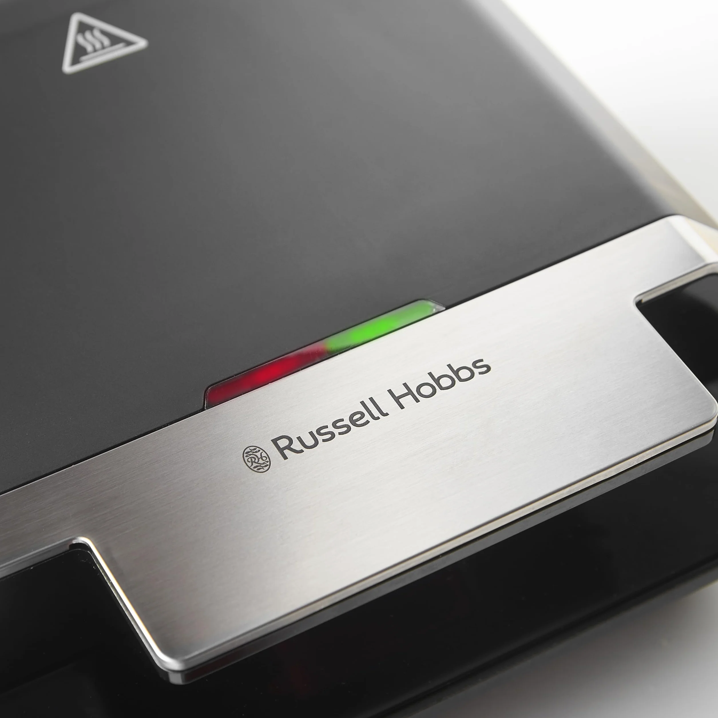 Russell Hobbs Opiekacz do kanapek, wytrzymałe nieprzywierające płyty, łatwy w czyszczeniu, szybkie nagrzewanie, bez BPA, przechowywanie w pionie, 750W, czarny, Creations Easy Clean, 26800-56