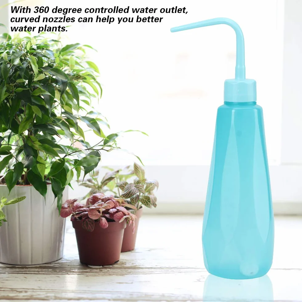 2Pcs Succulent Watering Bottles | 480ML Squeeze Bottle with 360° Nozzle & Silicone Hose | Plant Watering Can for Flowers/Plants/Potted Plants | Sturdy PE Material, Easy Control