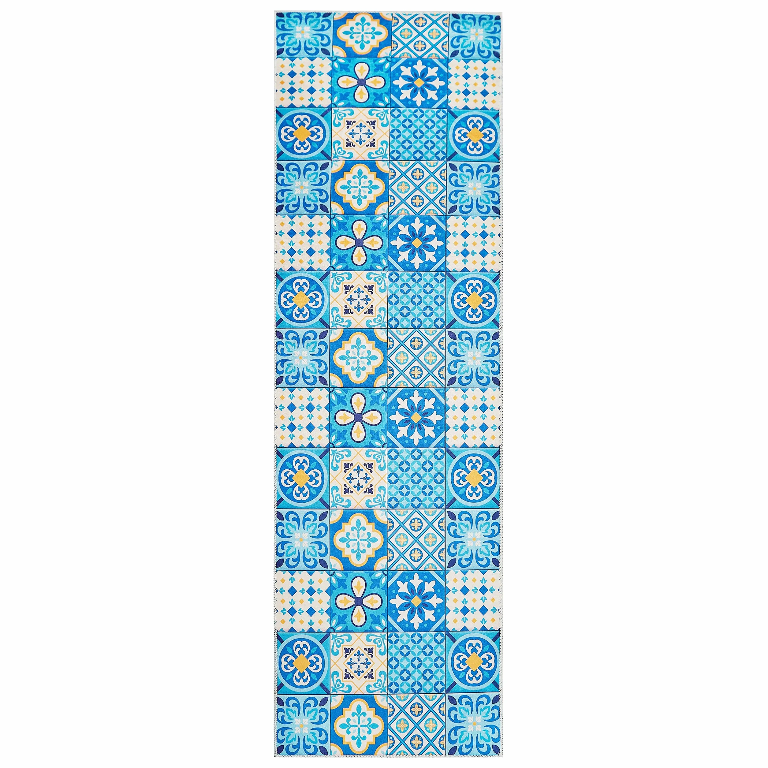 wunderlin Chodnik na korytarz, dywan do kuchni, kolekcja, nadaje się do prania, nowoczesny design, wartościowy, antypoślizgowy, do kuchni, nadaje się do prania (Big Tiles, 60 x 200 cm)