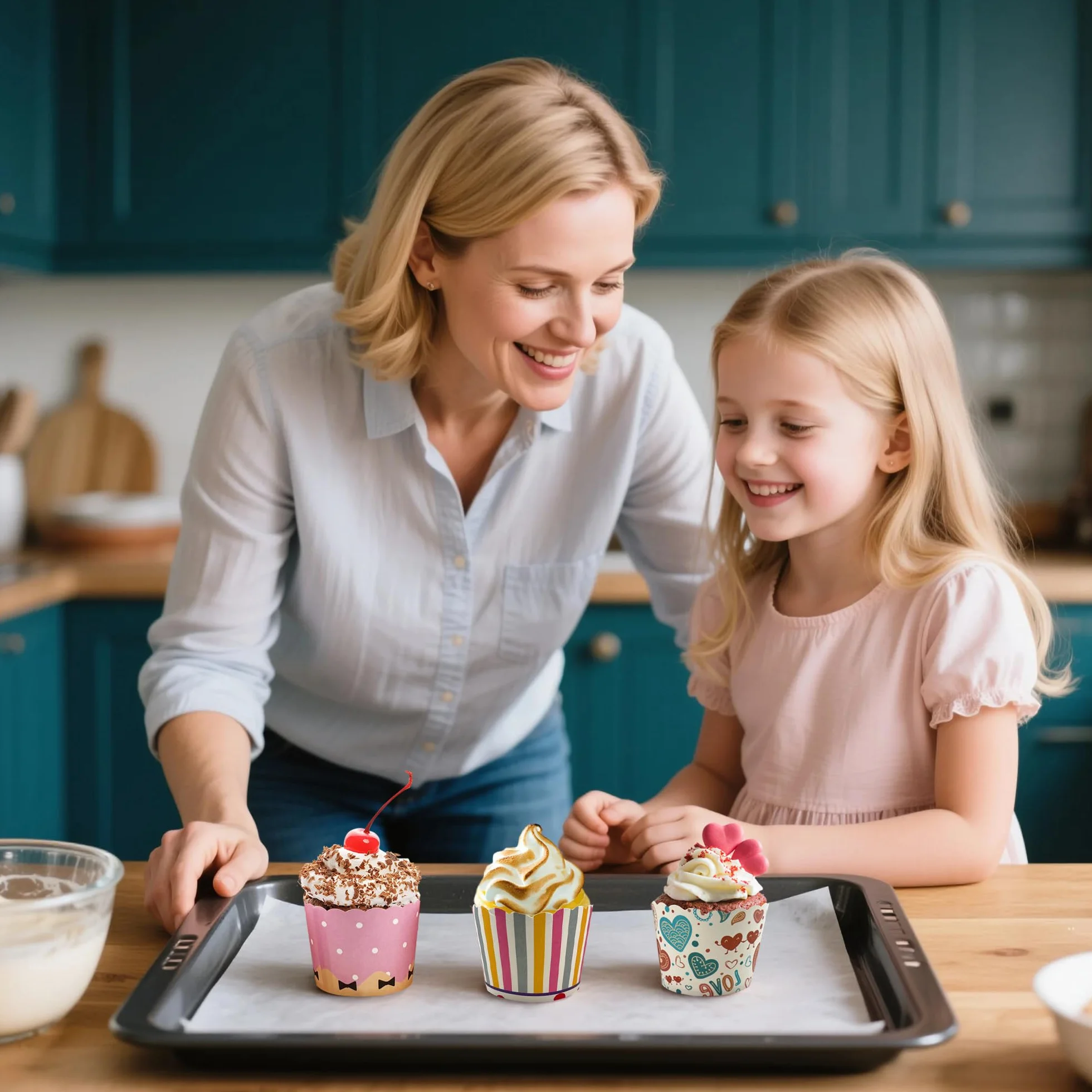 200 sztuk papierowych foremek do babeczek, kubków do lodów, mini muffinek, gofrów, na wesele