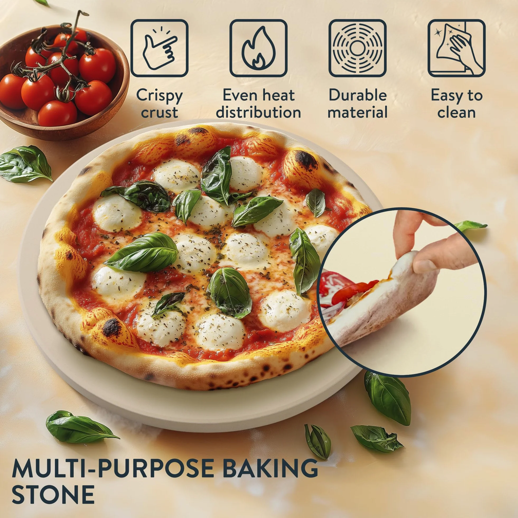 Pietra per pizza cordierite rotonda 35 cm