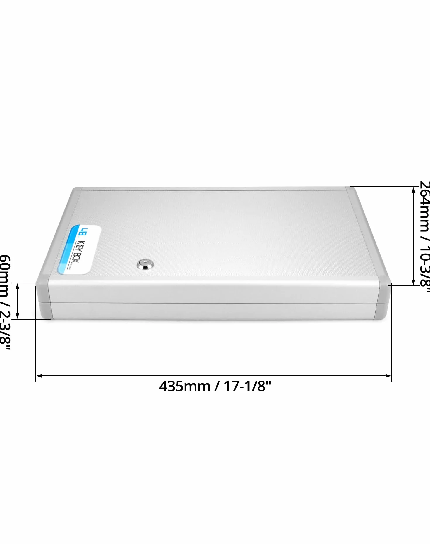 QWORK® szafka na klucze, szafka na klucze z 48 haczykami, jasnoszara, 264 x 60 x 435 mm