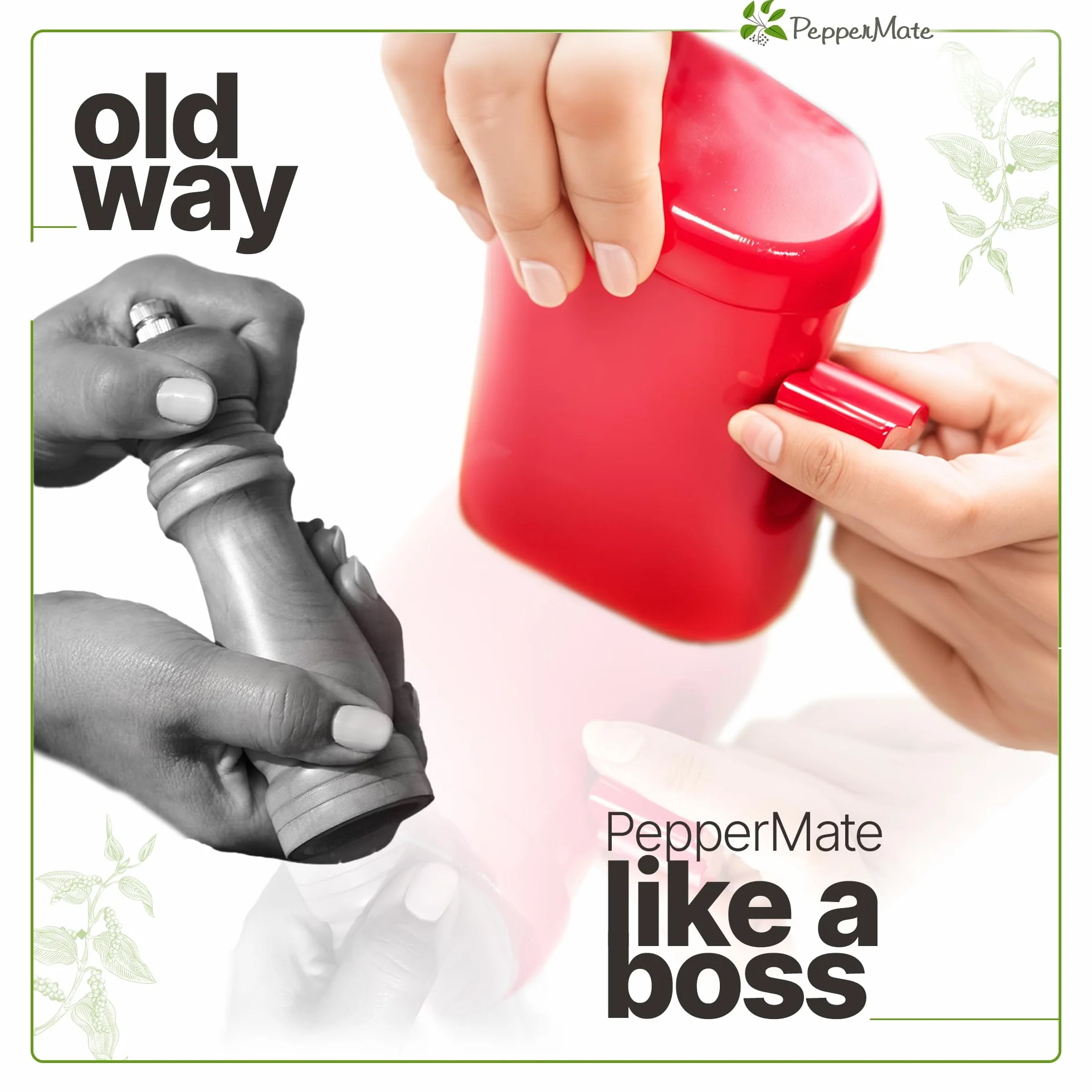 PepperMate Młynek do pieprzu, ceramiczny, czarny, S