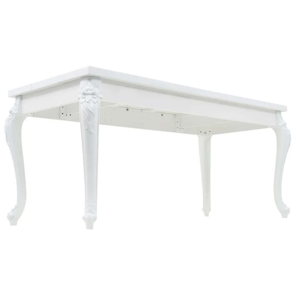 Stół do jadalni, wysoki połysk, biały, 179 x 89 x 81 cm, blat stołu z płyty MDF, nogi z tworzywa sztucznego, stół do jadalni, kuchni, salonu, posiłku, śniadania, kolacji, rodziny, gości
