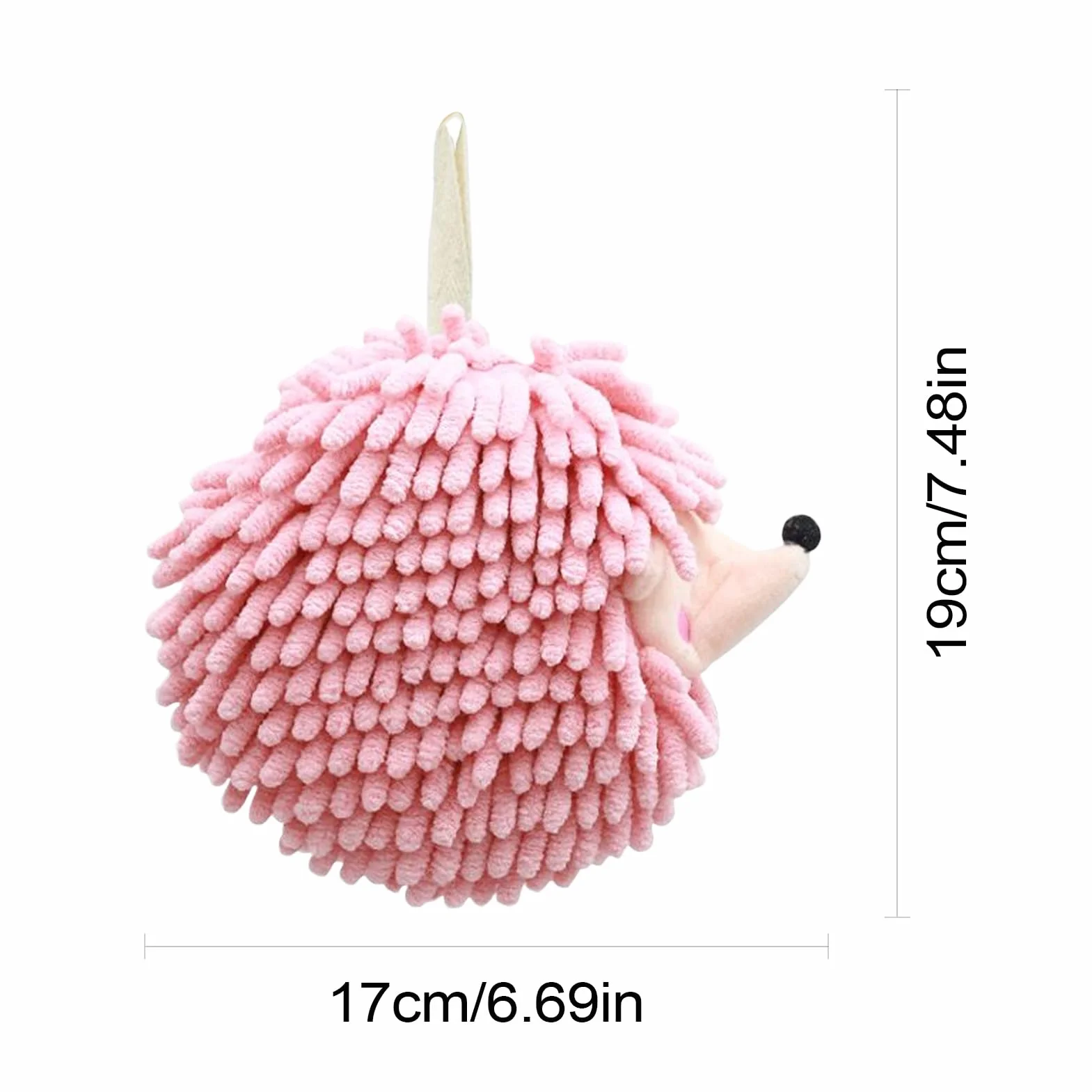 Hand Towels, Bathroom Washcloths, Kitchen Towels, Soft Chenille Texture, Hanging Loop Design, Ideal for Hotel Shower Toilet Use, 7.48x6.69x1.97 Inches, Green, Pink, 1 Piece