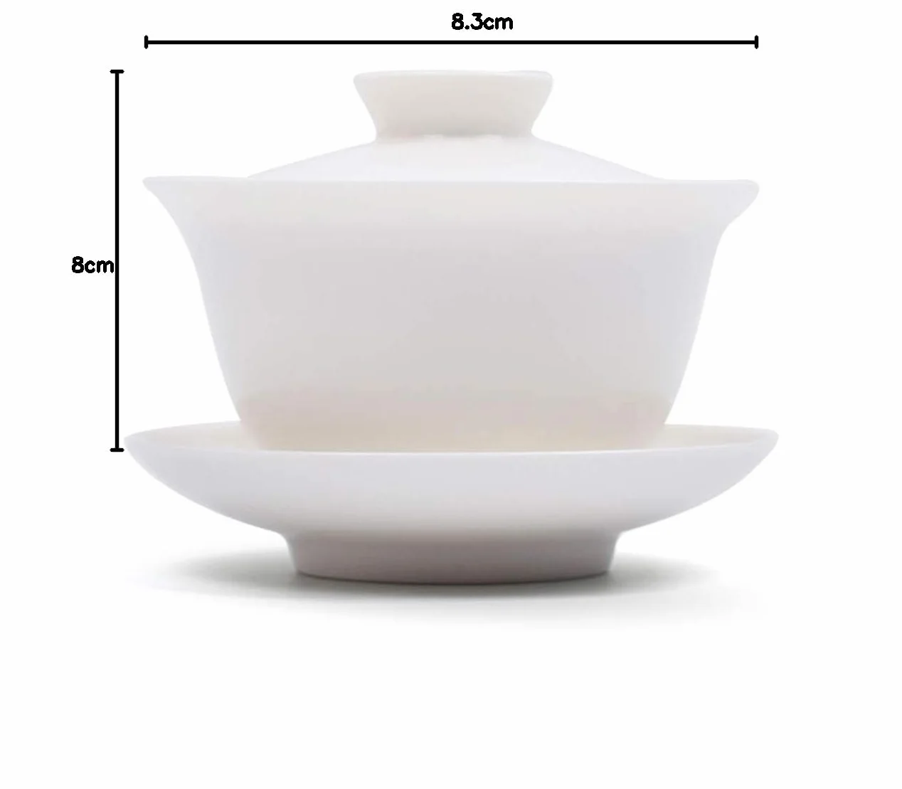 Ceramiczny zestaw Gaiwan, GAI Wan filiżanka do herbaty z pokrywką do tradycyjnej chińskiej ceremonii parzenia herbaty Gongfu luźna herbata oolong/puerh G-W-1 (biała ceramika)