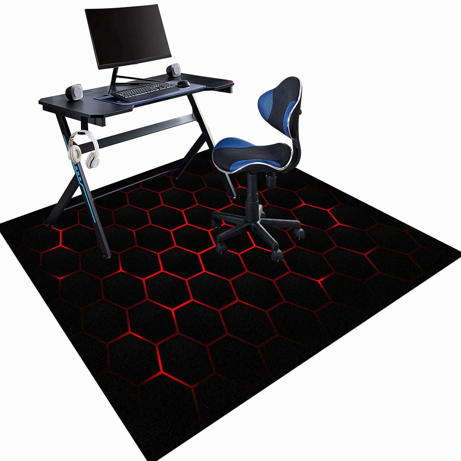 Dywan Krzesło Gamingowe, Ochraniacz Podłogi Wózki Inwalidzkie Biuro, Mata Ochronna Na Podłogi, Antypoślizgowa Mata Do Komputera Do Gier Podłogowych 160 x 170 cm