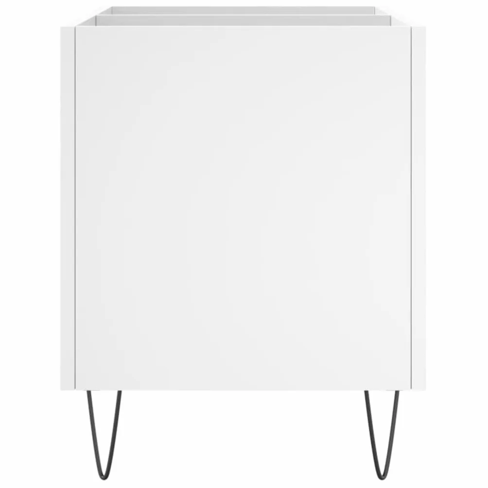 Biała szafka panelowa 74,5 x 38 x 48 cm, wykonana z materiału drewnopochodnego z żelaznymi nogami, do winylu, płyt winylowych, płyt winylowych, przestrzeni do przechowywania, stabilna