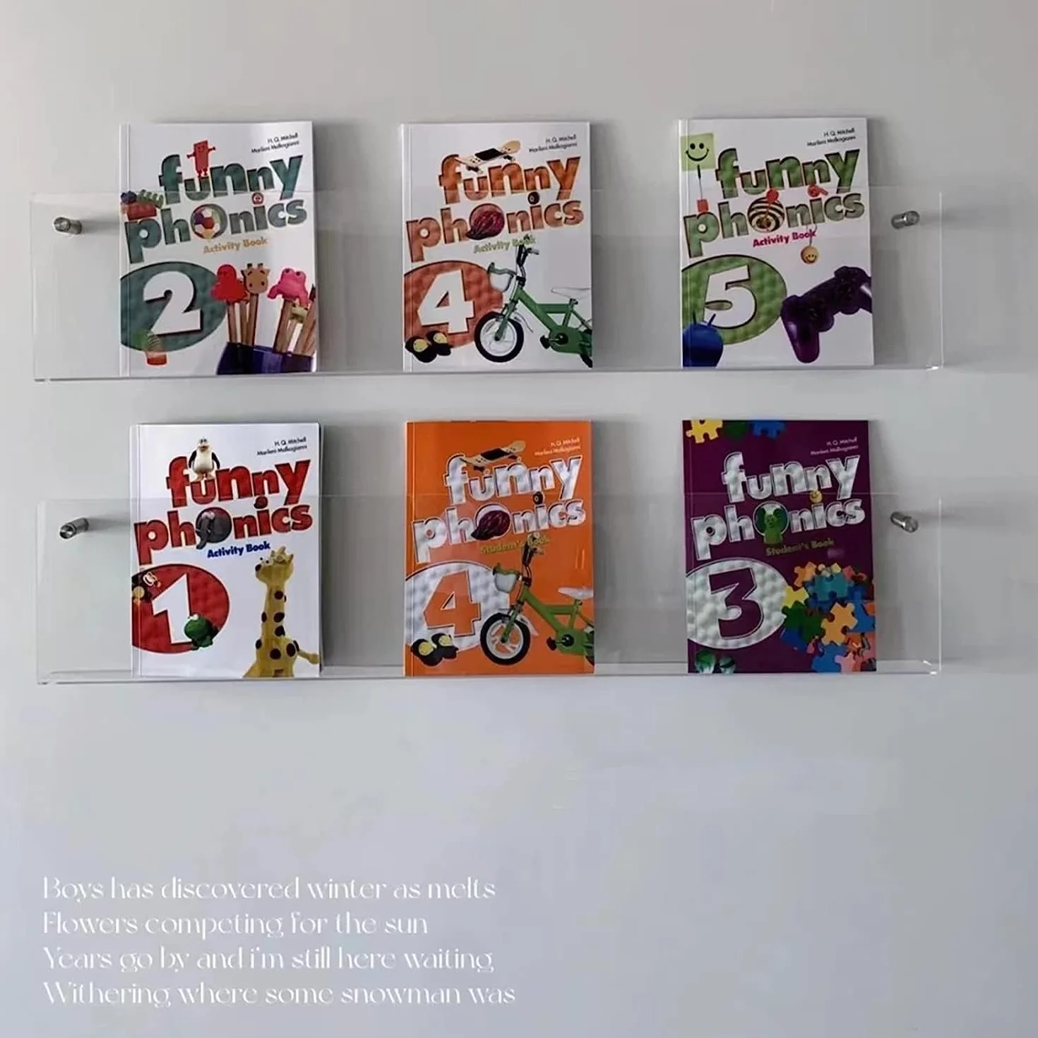 Akrylowy uchwyt na czasopisma, 2 sztuki, uchwyt na broszury, 61 cm stojak na gazety, modny wiszący regał na książki, regał do przechowywania literatury, do poczekalni, salonu, biura, przezroczysty, 61