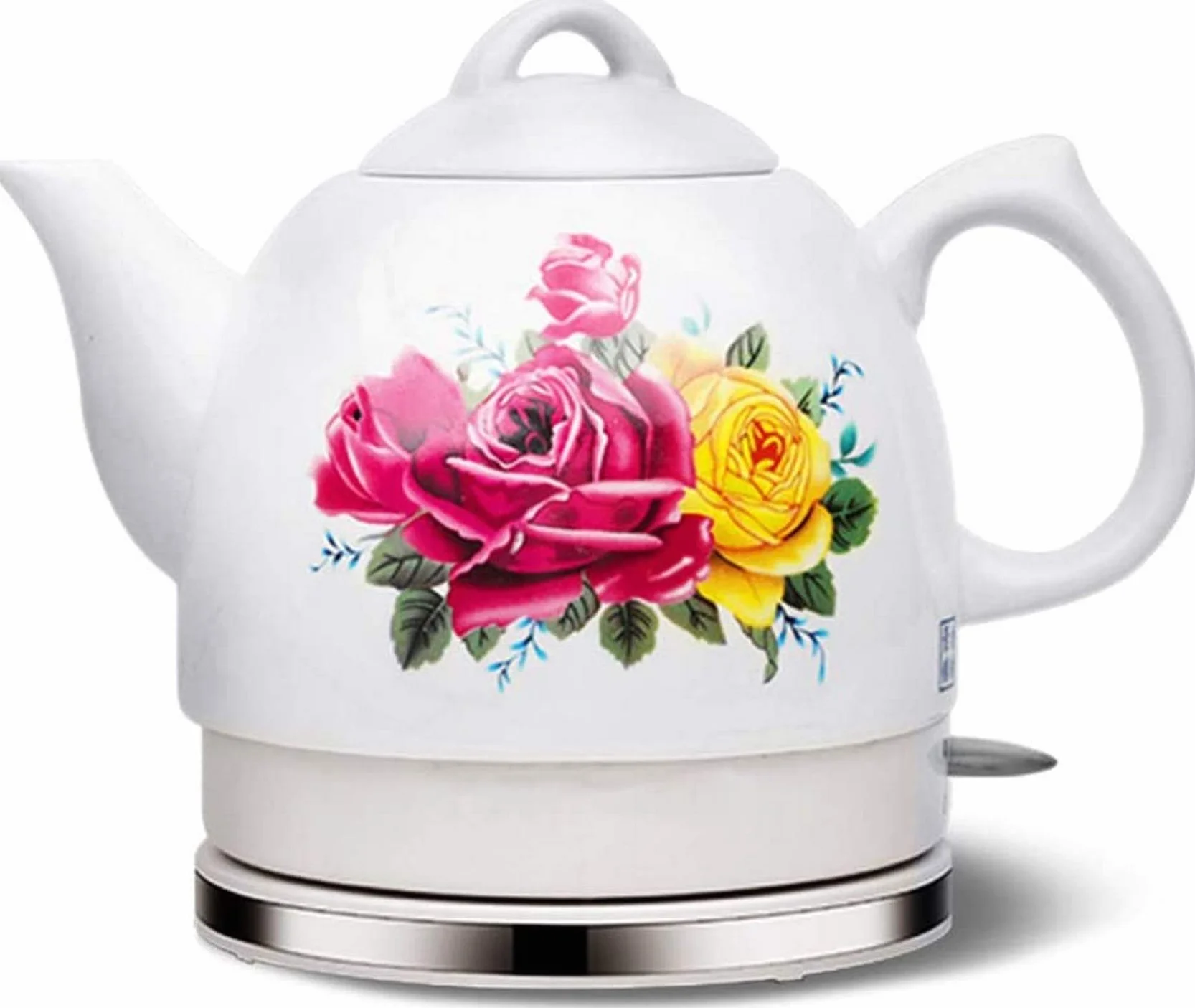 Czajnik ceramiczny Czajniczek - Dzbanek ze stali nierdzewnej 1,2 l w stylu retro, bezpłatny, automatyczne wyłączanie, szybkie gotowanie 1350 W Woda do herbaty, kawy, zupy, płatków owsianych -