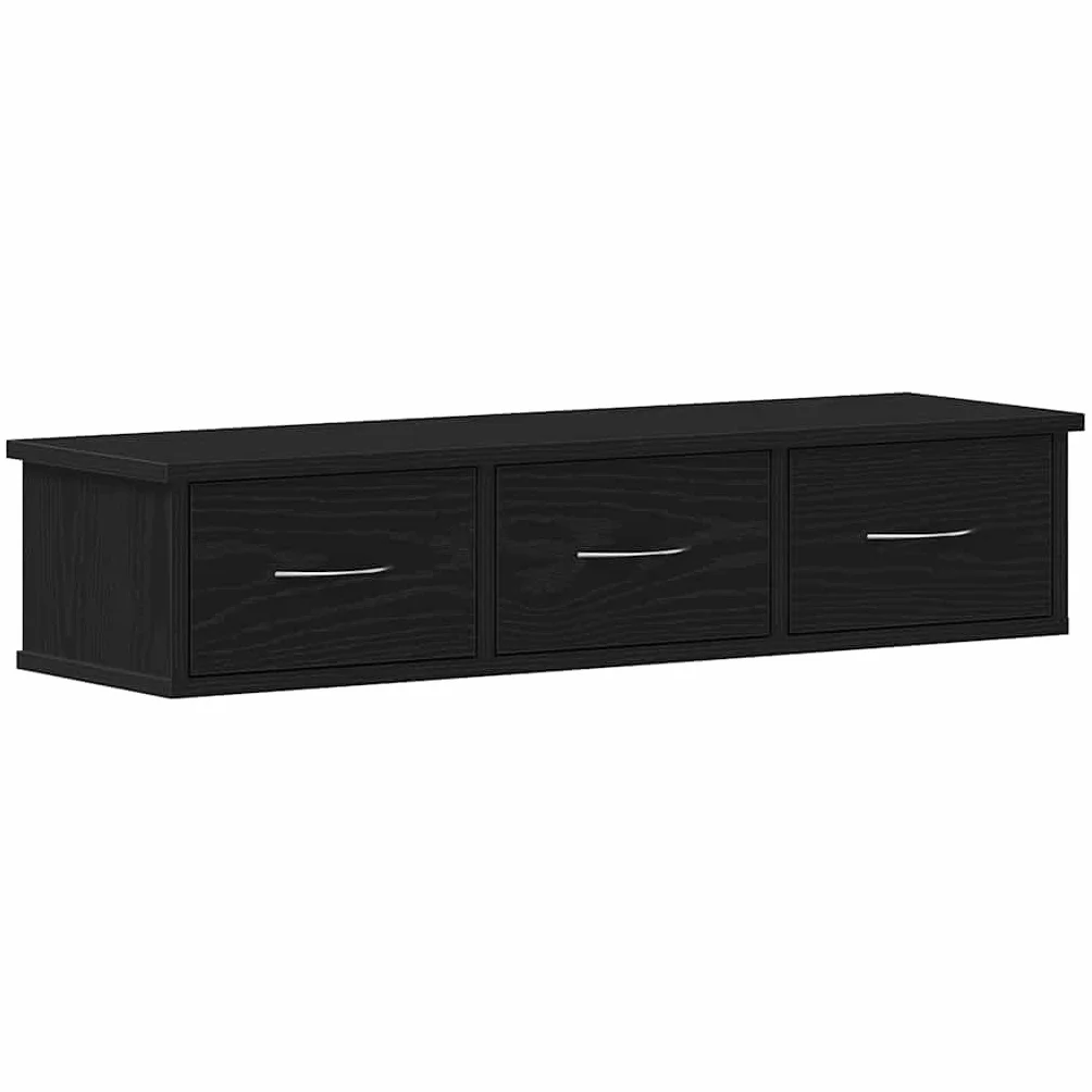 vidaXL Szafka ścienna, czarny dąb, 88x26x18,5 cm, szafka na TV, szafka wisząca, szafka z szufladami, szafki na TV, szafki wiszące, szafki z szufladami