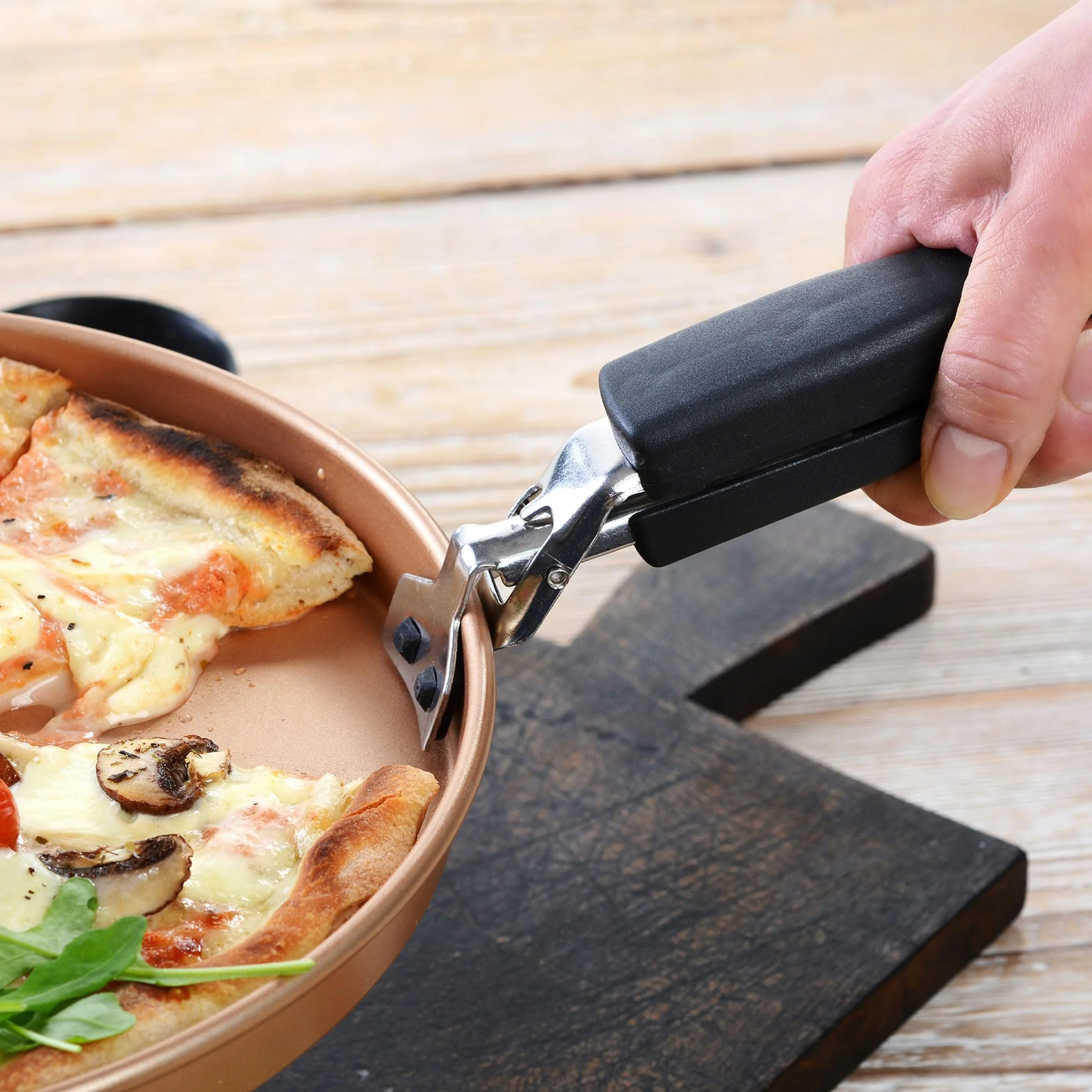GRÄWE Szczypce do blachy do pizzy, stal nierdzewna, z osłoną silikonową