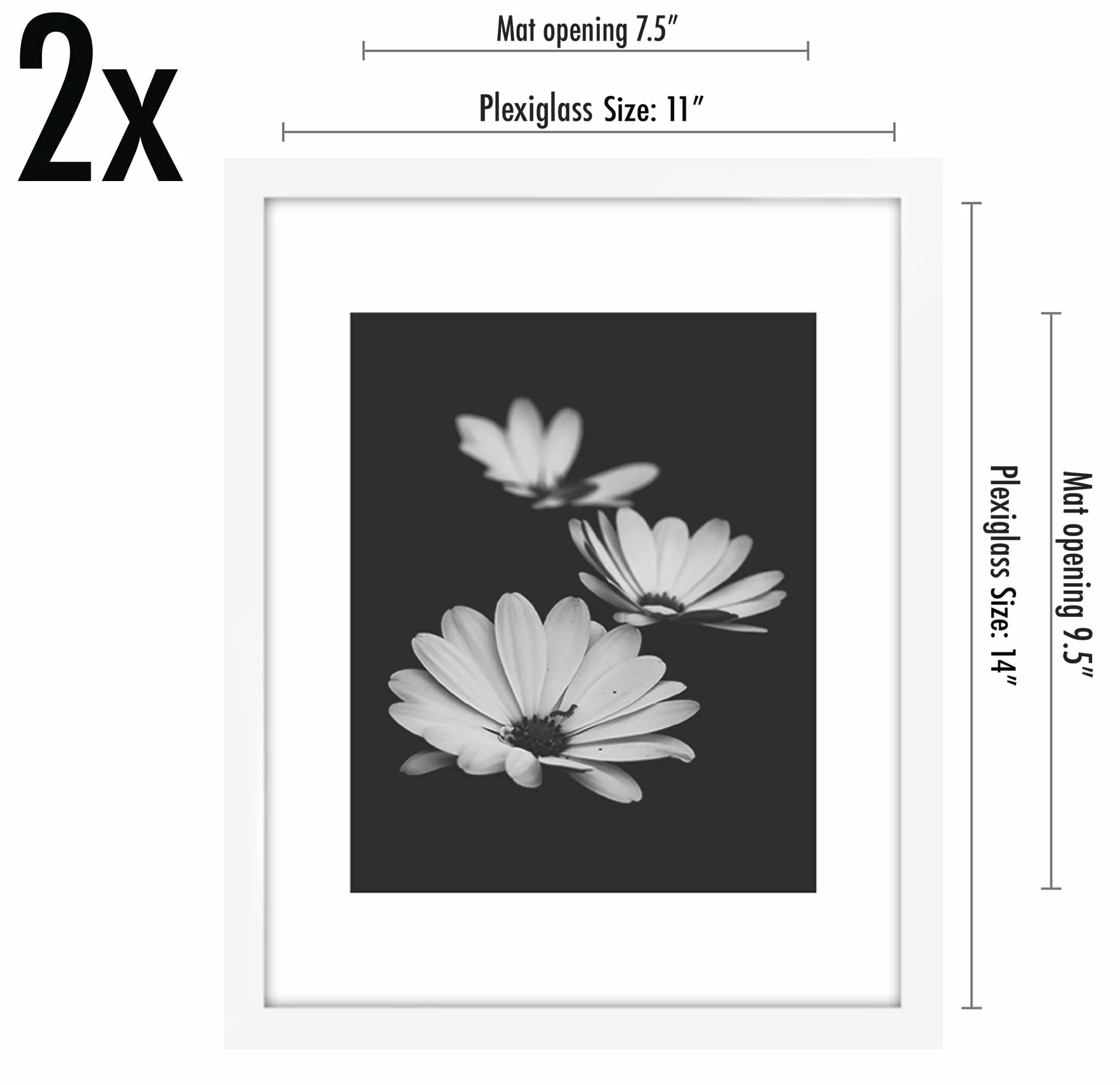 Americanflat Ramka na zdjęcia 20 x 35 cm, biała, 2 sztuki – jako ramka na zdjęcia 20 x 25 cm z matą – zawiera sprzęt do zawieszania piłek do prezentacji poziomej lub pionowej