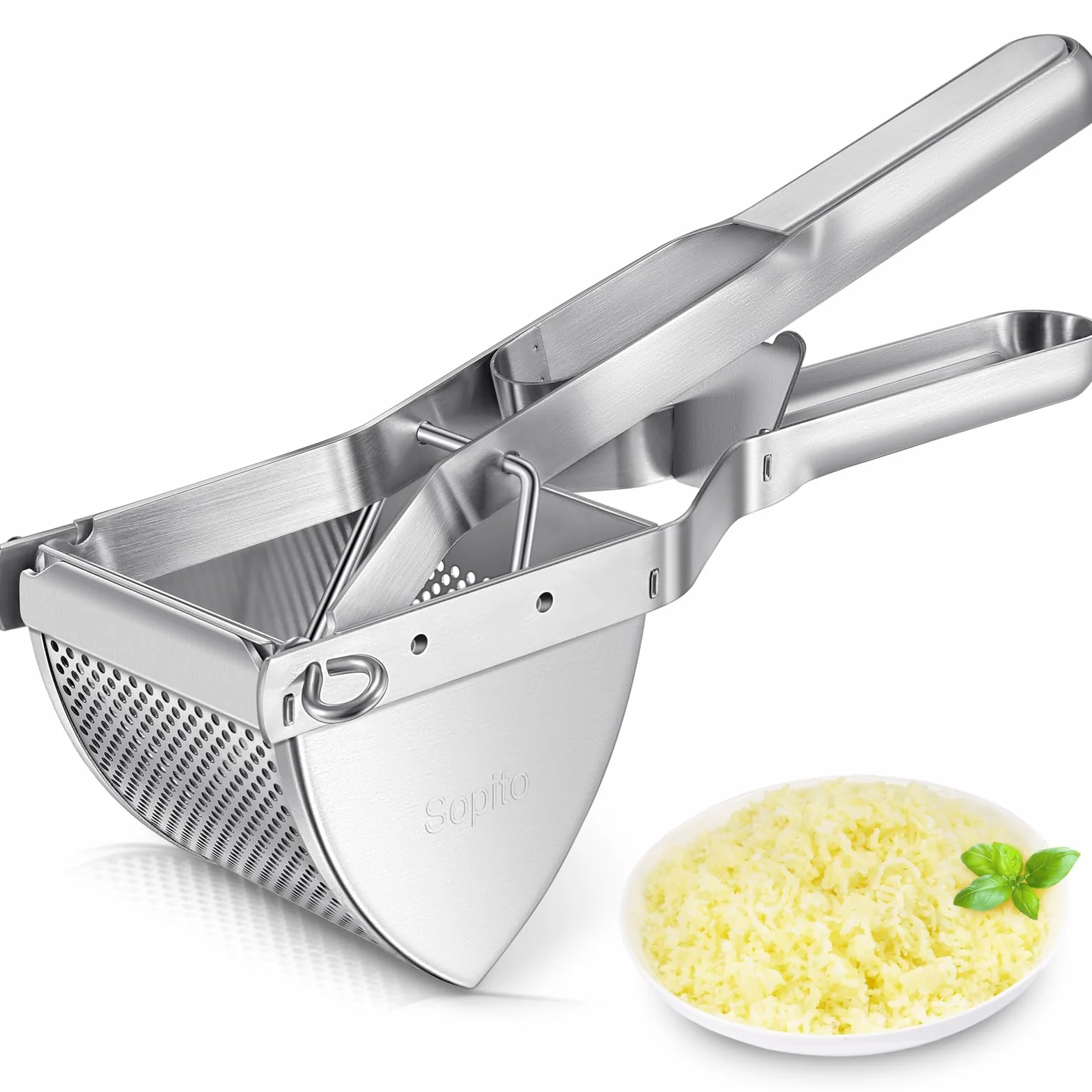 Sopito Prasa do ziemniaków ze stali nierdzewnej, wielofunkcyjna, do owoców, warzyw, do robienia puree, rozgniatania ziemniaków