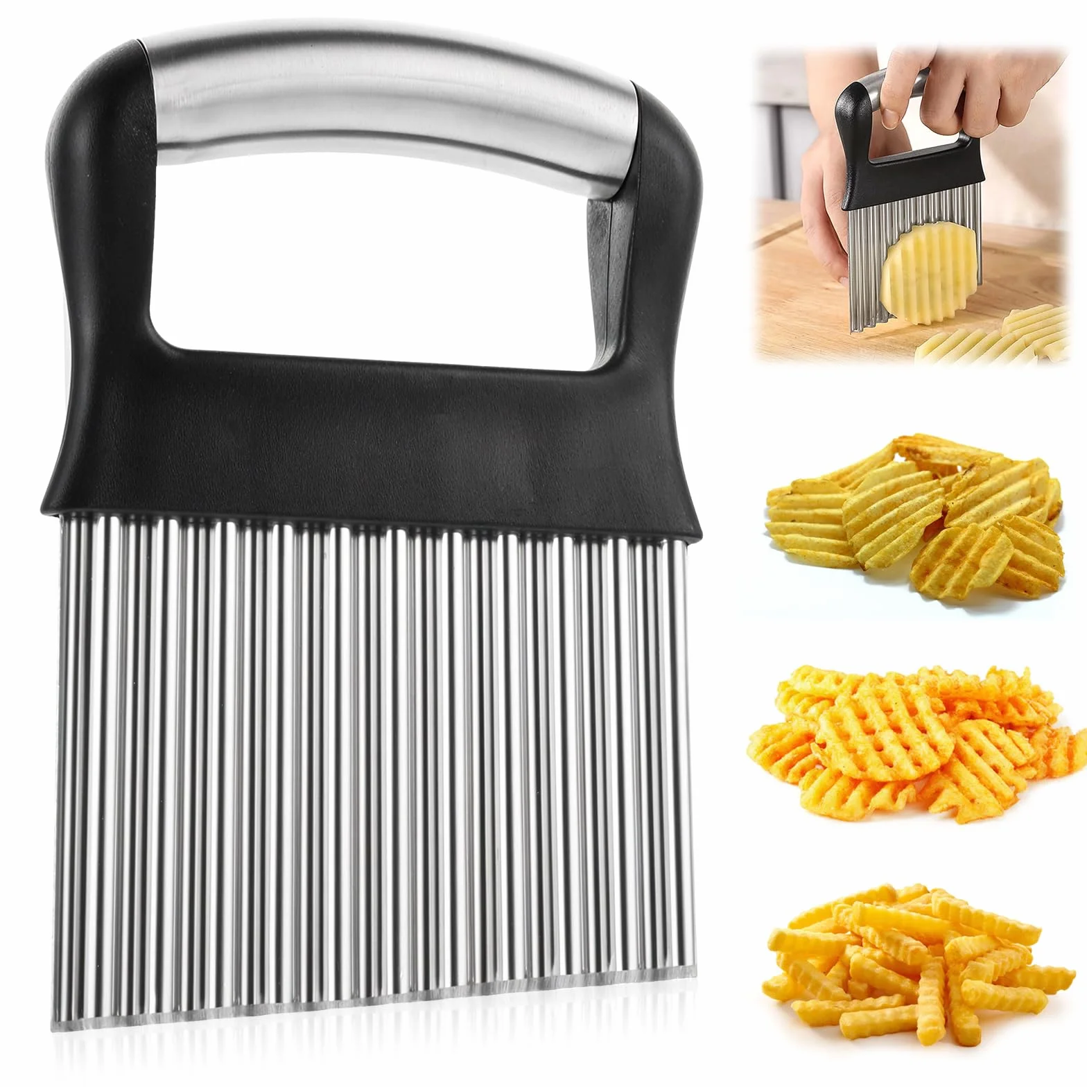 Dimeho Falista frez do smażenia frytek ze stali nierdzewnej nóż do krojenia warzyw ogórek kręcone kształt krajalnica marchewka wafel chip narzędzie do fali warzyw owoców bananów winogron
