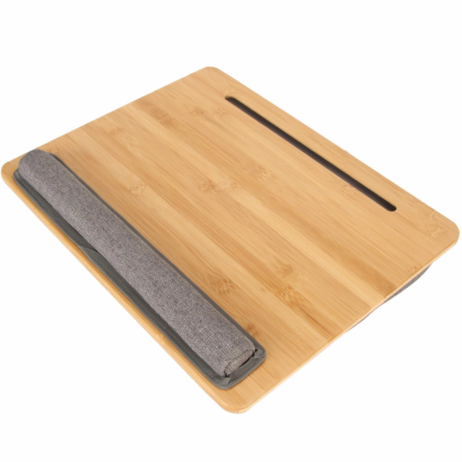 Biurko z poduszką na Nadgarstek, Lekkie, Przenośne Biurko z Bambusa na Laptopa, z Miejscem Tablet z Kątem Nachylenia, Idealne do Domu, Biura, Pracy i Czytania