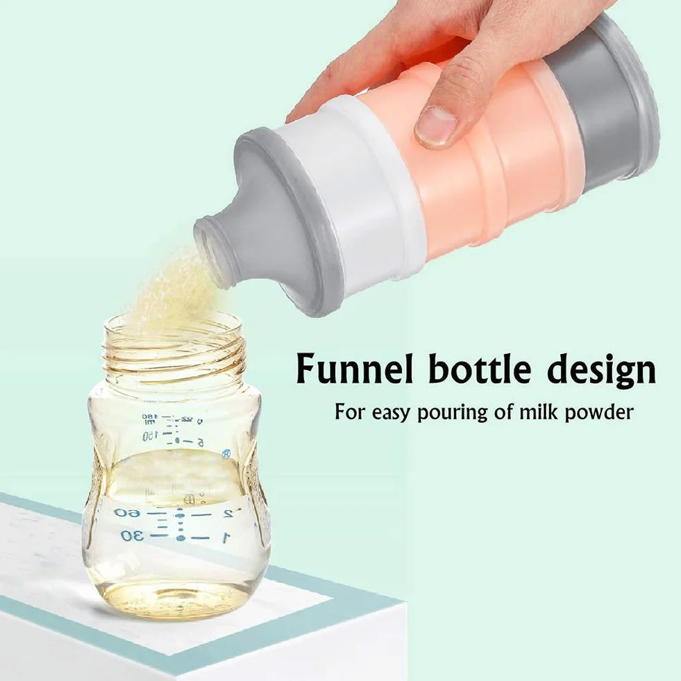 Queta Dozownik mleka w proszku dla niemowląt, 480 ml, Twist-Lock, można układać w stos, w podróży, bez BPA, pojemnik do przechowywania przekąsek, ziarna, żywności, owoców, przekąsek, 2 szt