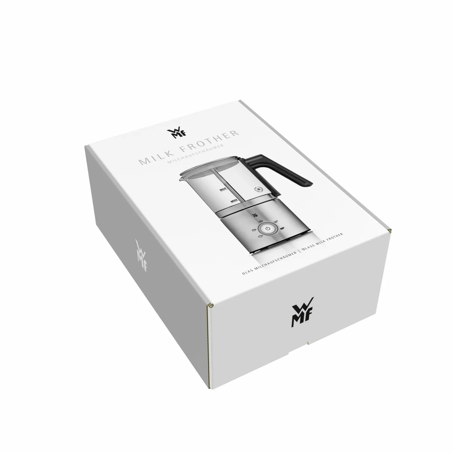 WMF Lono szklany spieniacz do mleka, elektryczny, 150-250 ml, 650 W, mikser Frappe Mixer, ekran dotykowy, do spieniania mleka na gorąco i zimno, gorące mleko, podgrzewacz do mleka, ekspres do kakao,