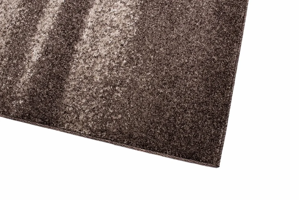 Tapiso Dywan Sari nakrapiany designerski krótkie runo beżowy brązowy jasnobrązowy z abstrakcyjnym rozmazywaniem paski wzór salon Ökotex 160 x 220 cm