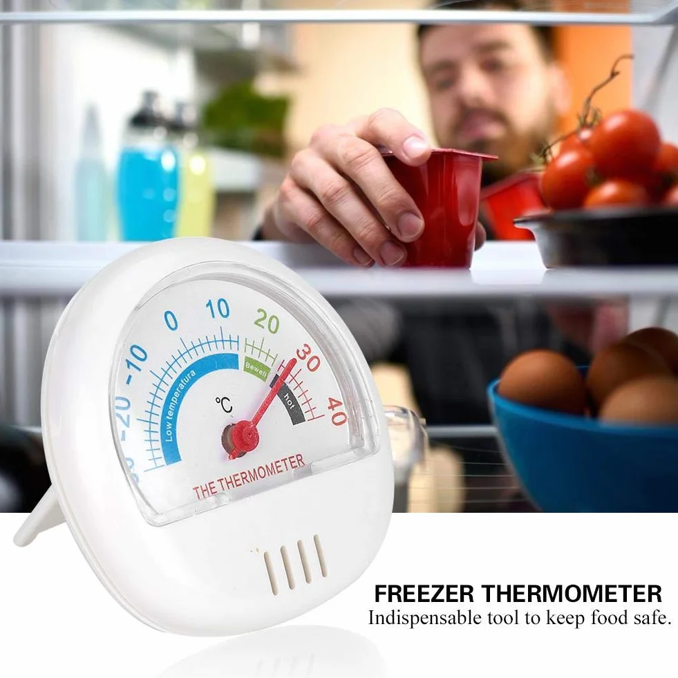 Termometr do lodówki i zamrażarki, mechanizm z dużą białą tarczą do kuchni