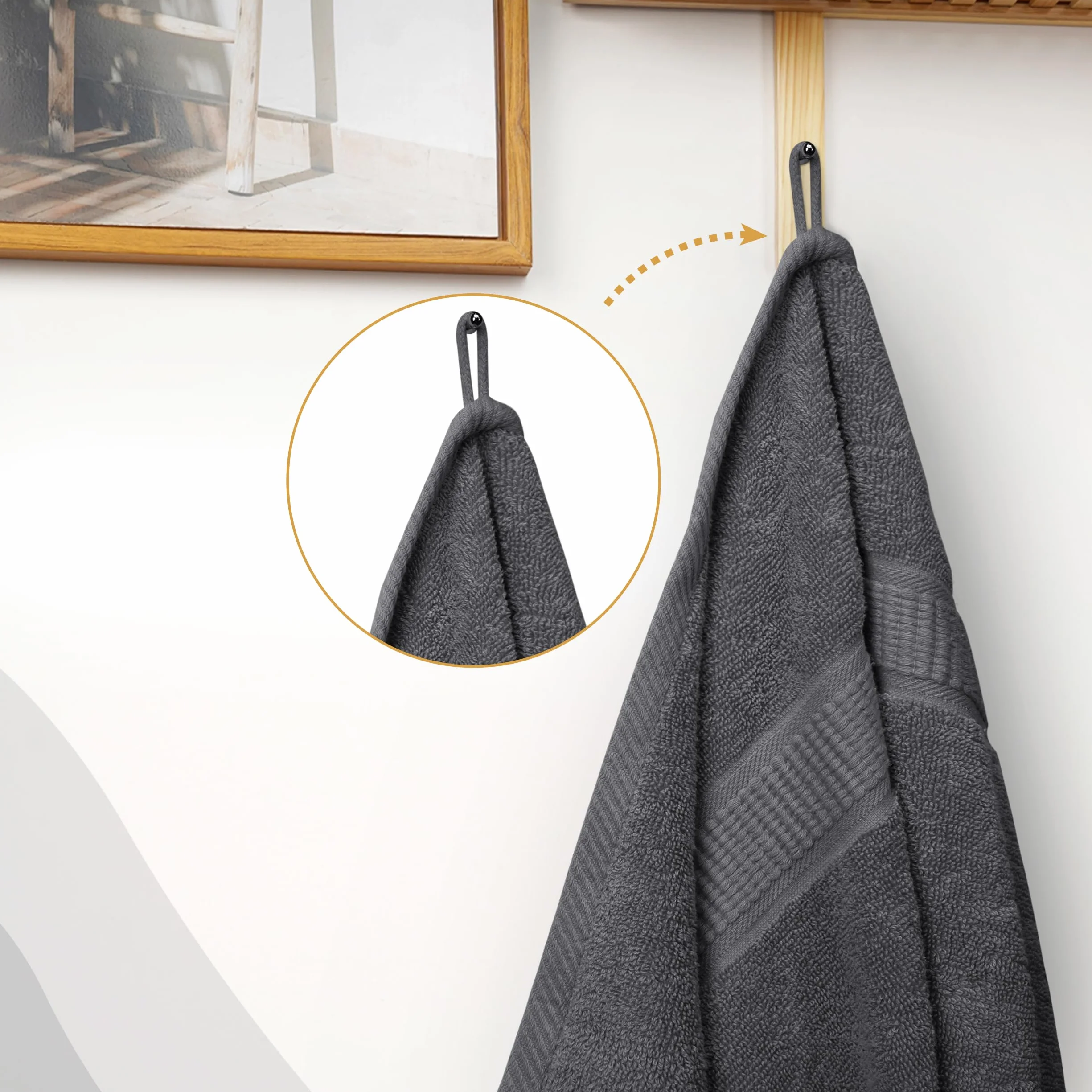 Utopia Towels - 2-pak ręczników do sauny, 80x200 cm, 100% bawełna z pętelką do zawieszania, duże chłonne ręczniki kąpielowe XXL (Szary)