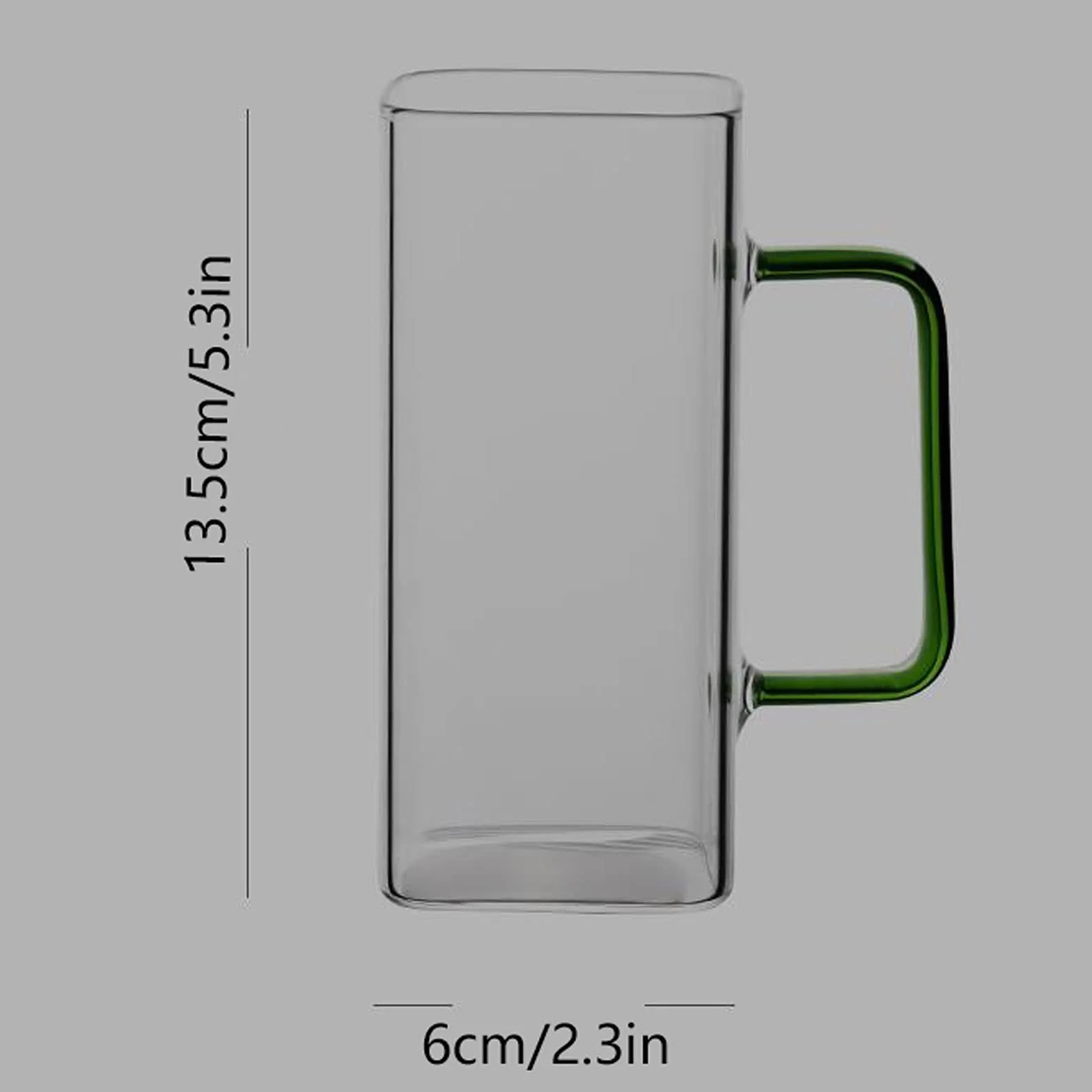 Szklane kubki do kawy 6-częściowy zestaw szklanek z uchwytem (opcjonalnie 295 ml i 350 ml) duża pojemność napój kawa whisky piwo zestaw szklanych kubków do kawy (rozmiar M)