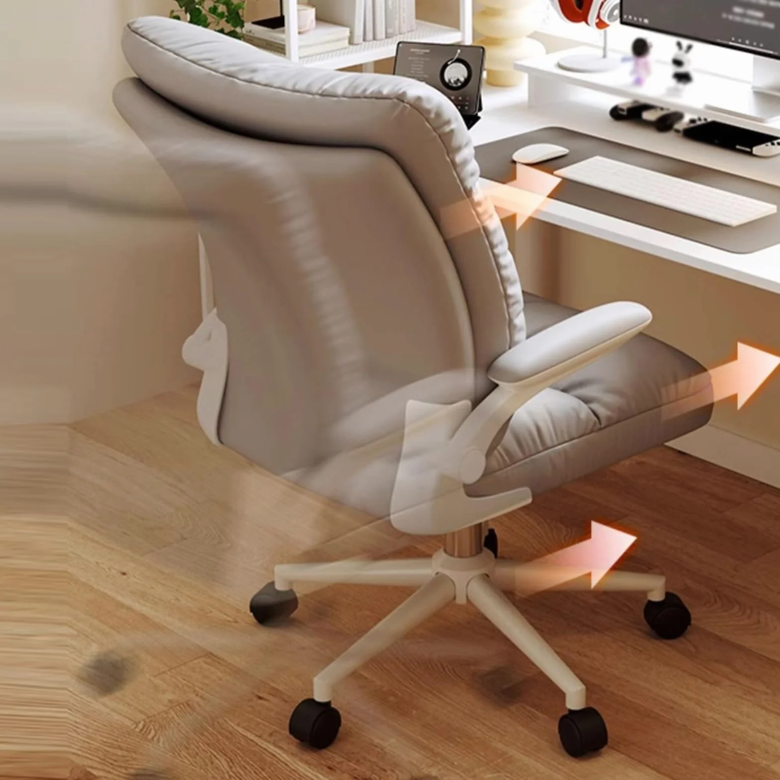 Ergonomiczne krzesło gamingowe do gier komputerowych z regulowanymi podłokietnikami, obracane o 360°, wygodna konstrukcja, dla dorosłych i nastolatków (kolor 1)