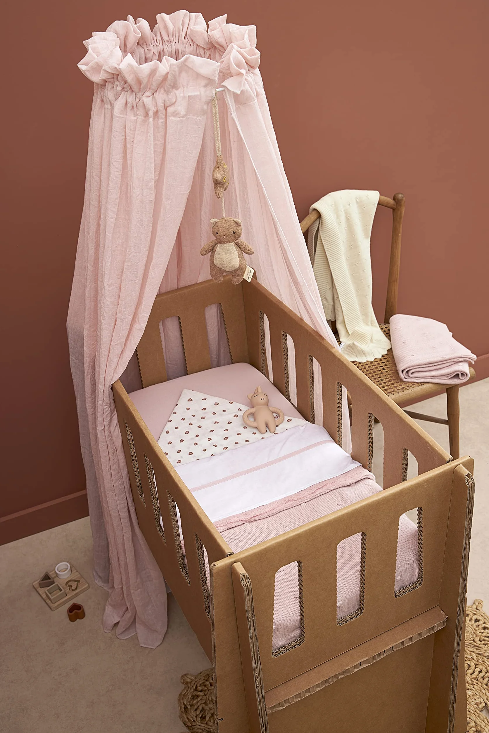 Meyco Baby Uni dopasowane prześcieradło do kołyski (prześcieradło z miękkiego dżerseju, wykonane w 100% z bawełny, oddychające, wymiary: 40 x 80/90 cm), Soft Pink