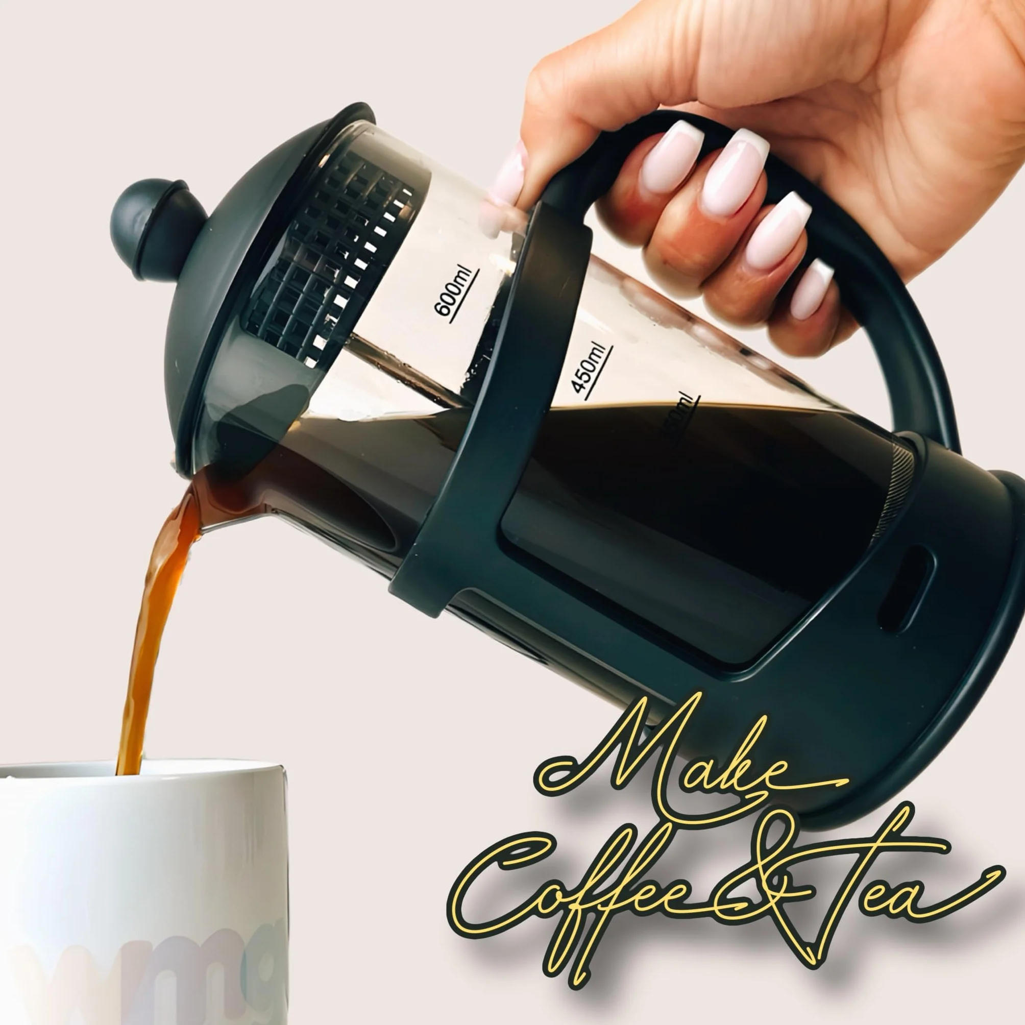 Nozzy French Press Ekspres do kawy, zaparzacz do kawy i herbaty (600ml)