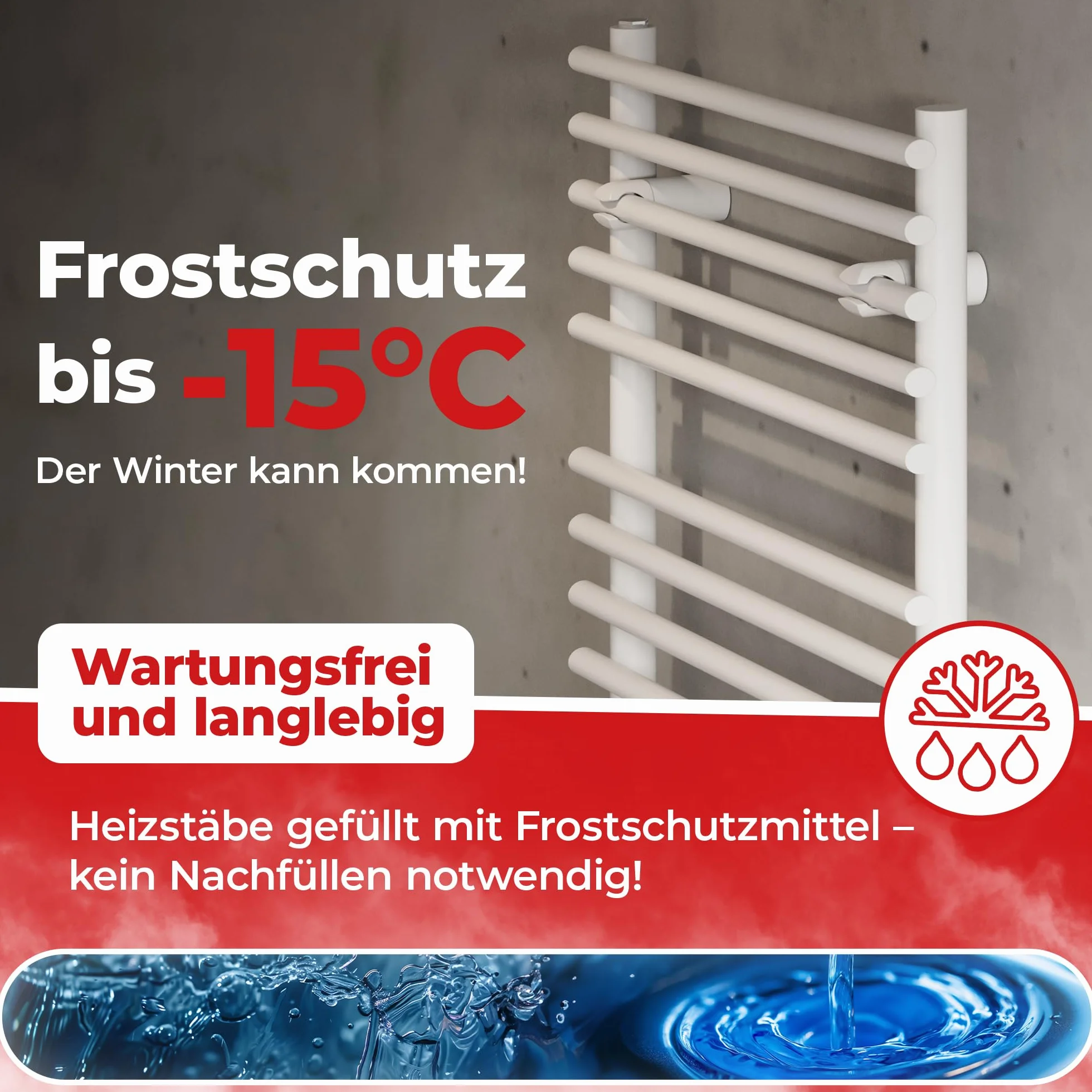 VIGO Elektryczny grzejnik łazienkowy ECO 450 W 500x1000 mm Zestaw montażowy