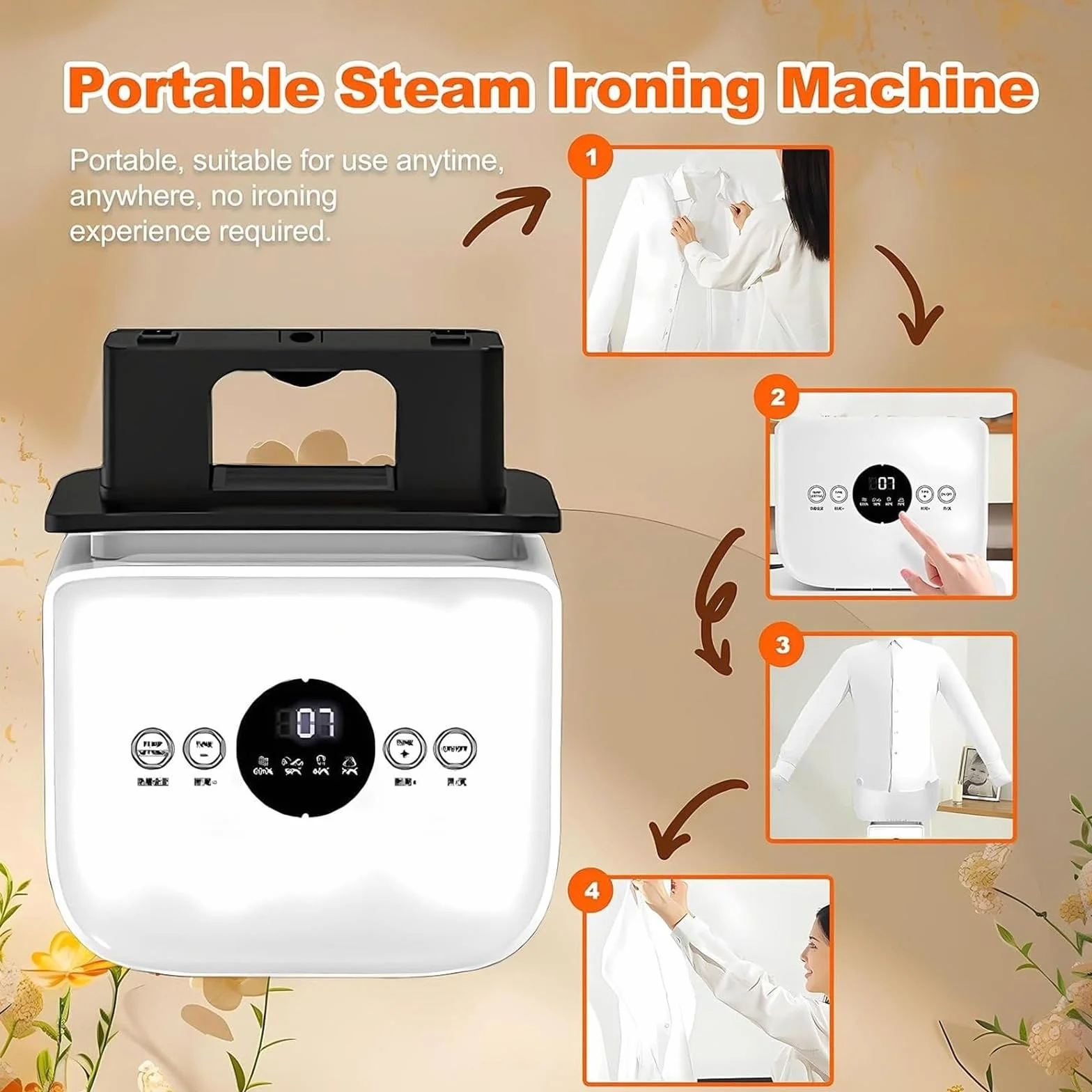 2026 Upgraded Aironox Automatic Ironing Machine, 8-Minute Fast Steam Iron with Adjustable Temperature for All Fabrics(Standard Version)