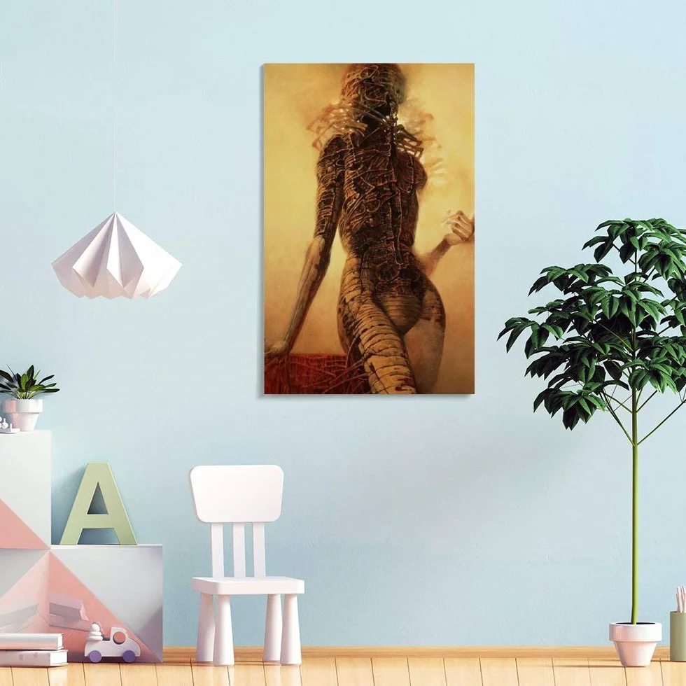 SDYYFF Obraz ścienny na płótnie 60 x 90 cm Senza Cornice Zdzislaw Beksinski Canvas Modern Family Bedroom Decor