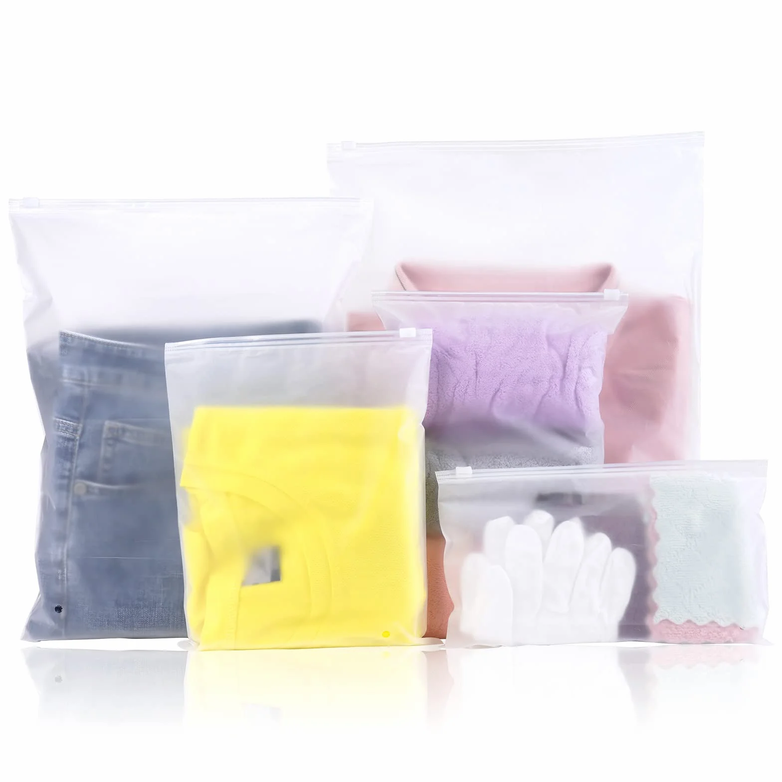OSDUE 15 Stücke Zip-Beutel Reisetasche, Kleidung Tüten Wasserdichte, Multifunktions Gefrostetem Aufbewahrungsbeutel für Kleidung Schuhe Unterwäsche Kosmetik