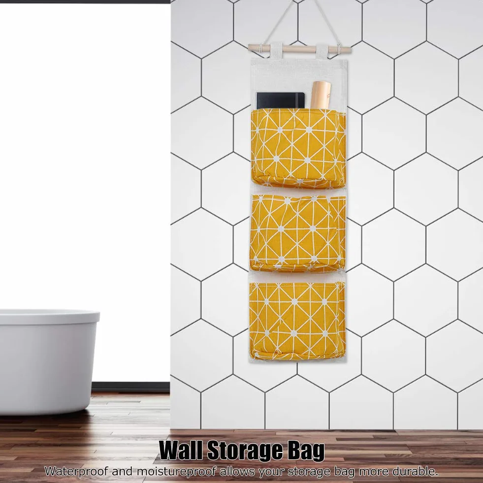 Szafa na ścianę wisząca z kieszeniami 2pcs do sypialni łazienki YELLOW