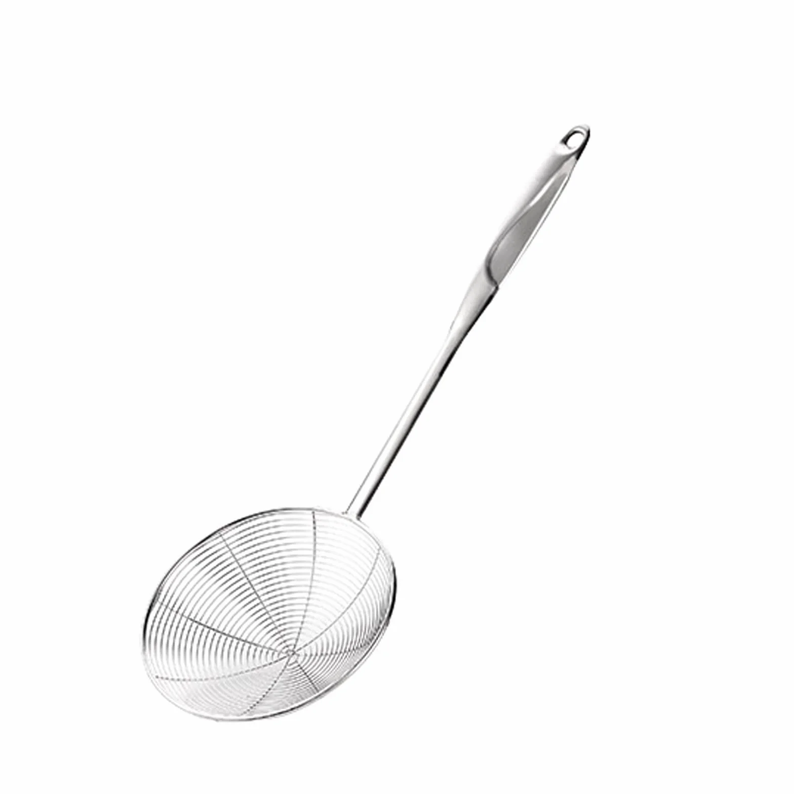 Skimmer do gotowania, durszlak ze stali nierdzewnej, rodzinna kuchnia restauracja patelnia durszlak, smażone jedzenie, warzywa, odpieniacze Durszlak Wonton (rozmiar: L)