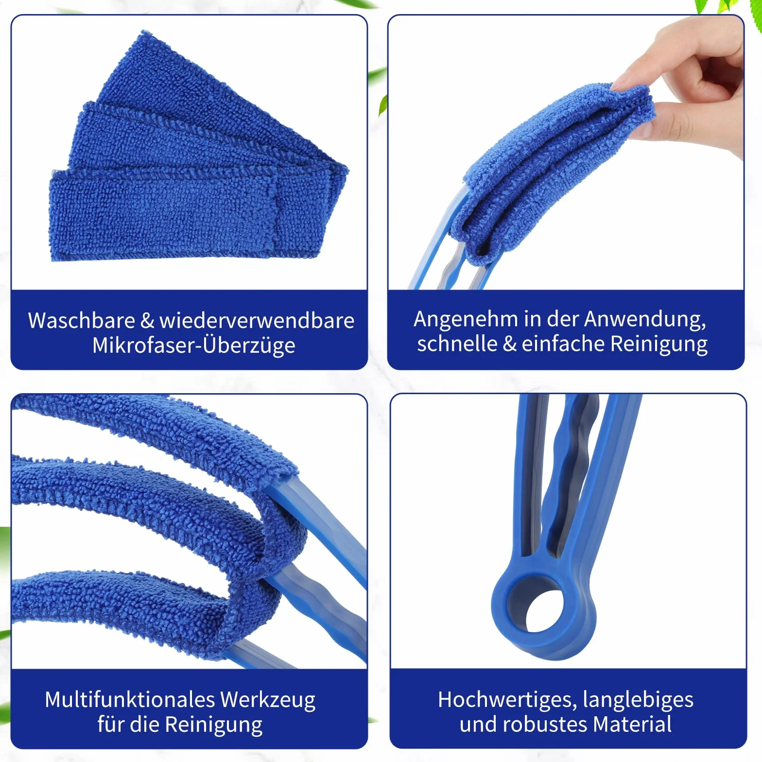 4 sztuki do czyszczenia żaluzji, miotełka do kurzu do żaluzji, szczotka do czyszczenia mebli, dwustronna szczotka do czyszczenia kurzu, do czyszczenia grzejników z poszewką z mikrofibry, szczotka do
