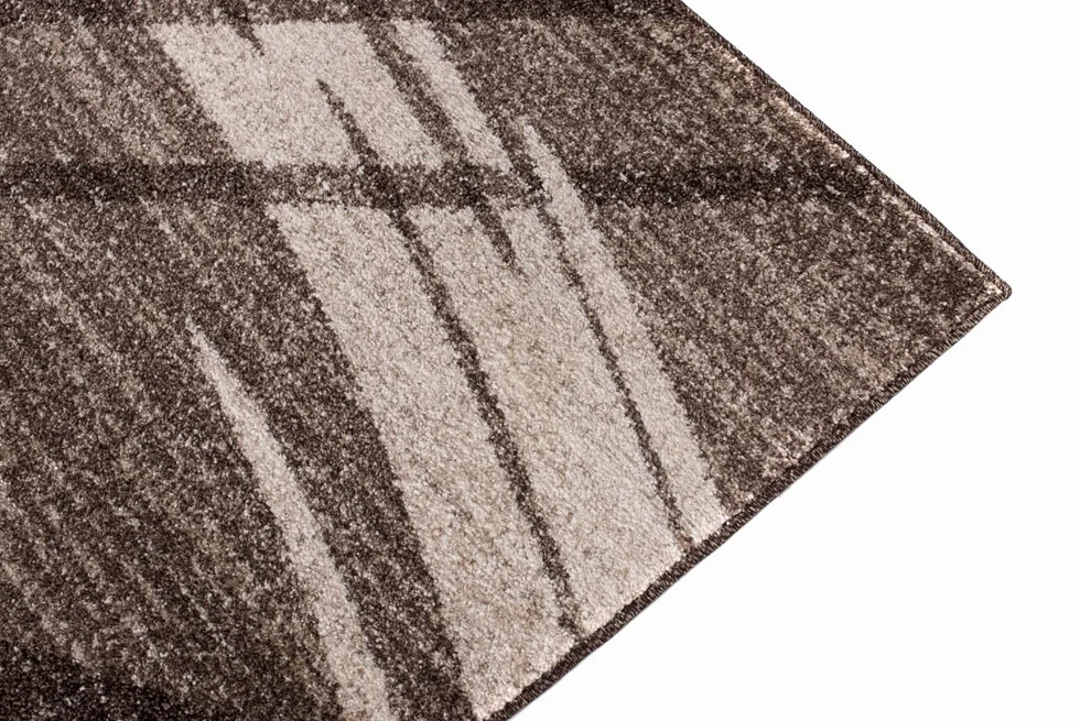 Tapiso Sari dywan z krótkim włosiem, nowoczesny, melanż, brązowy, beżowy, paski, fale, do salonu, sypialni, Ökotex 180 x 260 cm