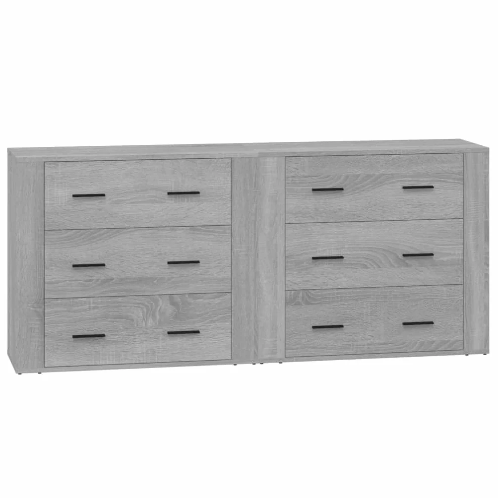 Kredensy zestaw 2 sztuk, szare drewno Sonoma, 80 x 33 x 70 cm, z dużą ilością miejsca do przechowywania do salonu, kuchni, korytarza, uniwersalna szafka do przechowywania