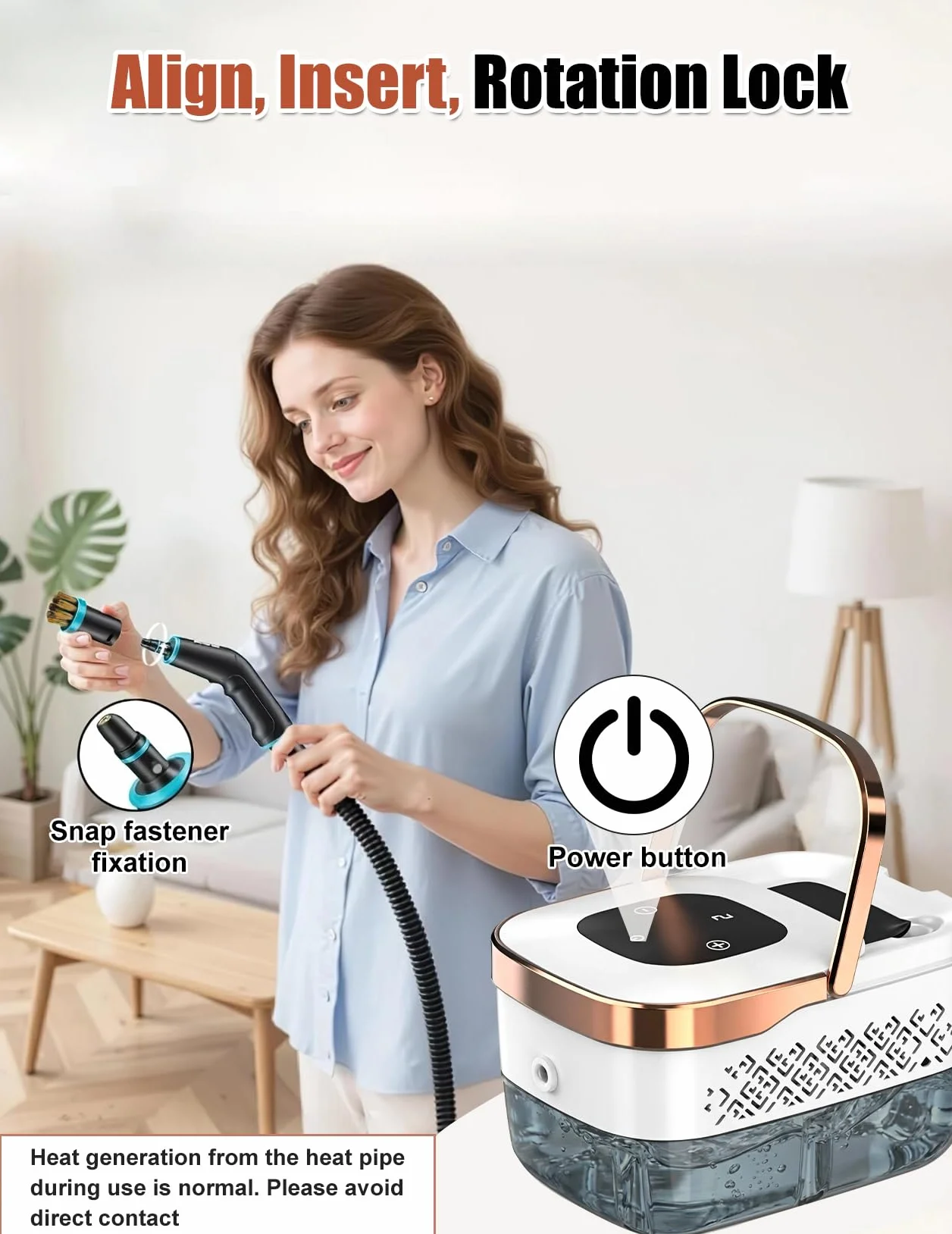 Odkurzacz Parowy, Wielofunkcyjny Ręczny Odkurzacz Parowy o Mocy 2500 W z 6 Regulowanymi Prędkościami i 8 Rodzajami Dysz, Przenośny 1250 ml, Wysokociśnieniowy