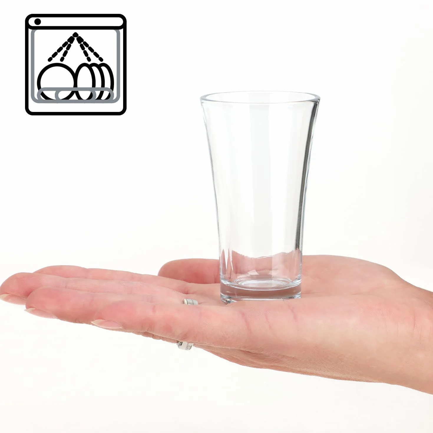 COM-FOUR® 6 kieliszków do shotów i alkoholi - kieliszki do shotów 80 ml - wytrzymale i nadaja sie do wielokrotnego uzytku, mozna myc w zmywarce - elegancki stozkowy ksztalt (przezroczysty - 80ml)