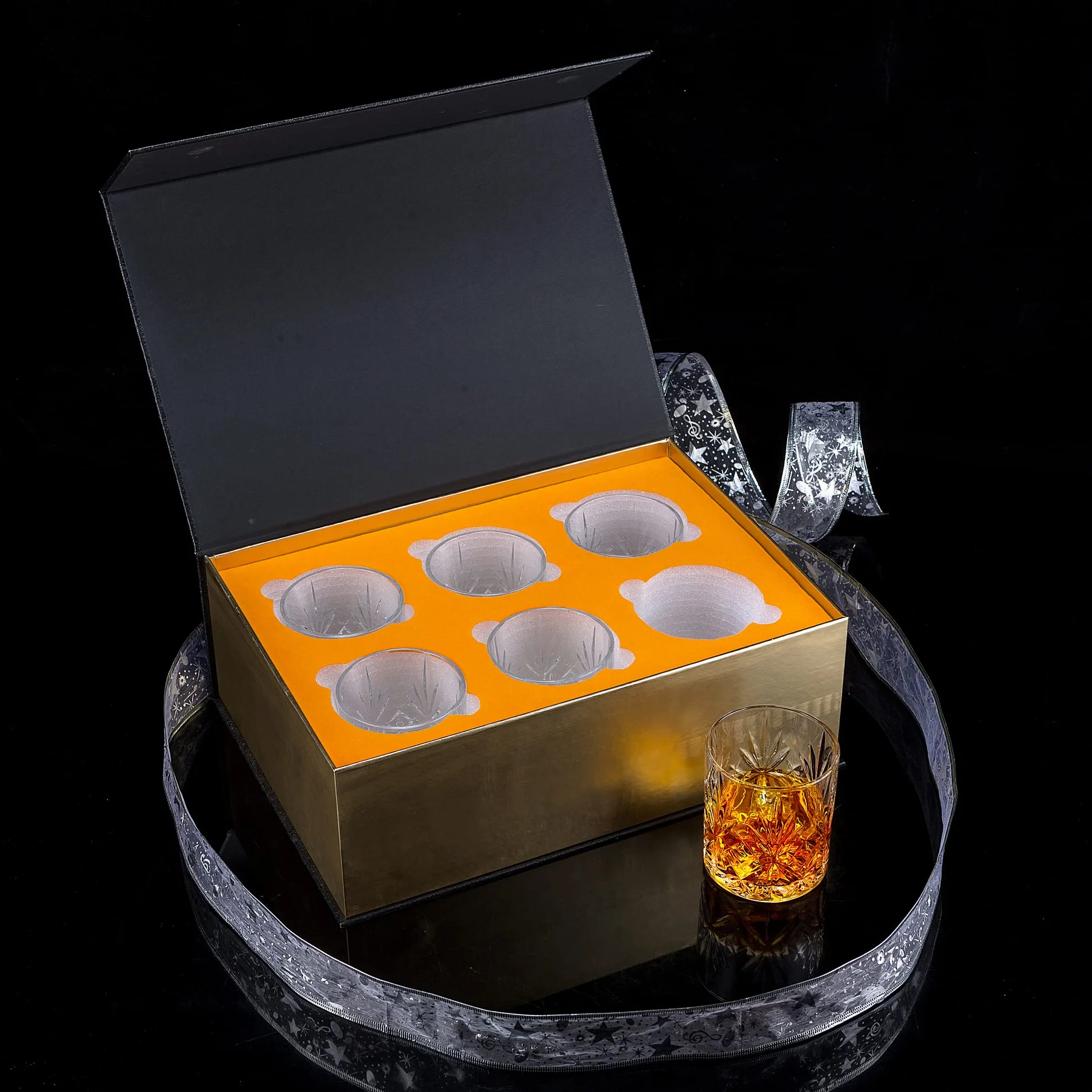 KANARS Zestaw Szklanek do Whisky, CKryształ Szkło Whisky, Pomysły Na Prezenty Dla Jego Tata Chłopiec Mąż Dziadek, Stylowe Pudełko Upominkowe, Zestaw 6 Sztuk, 300 ml