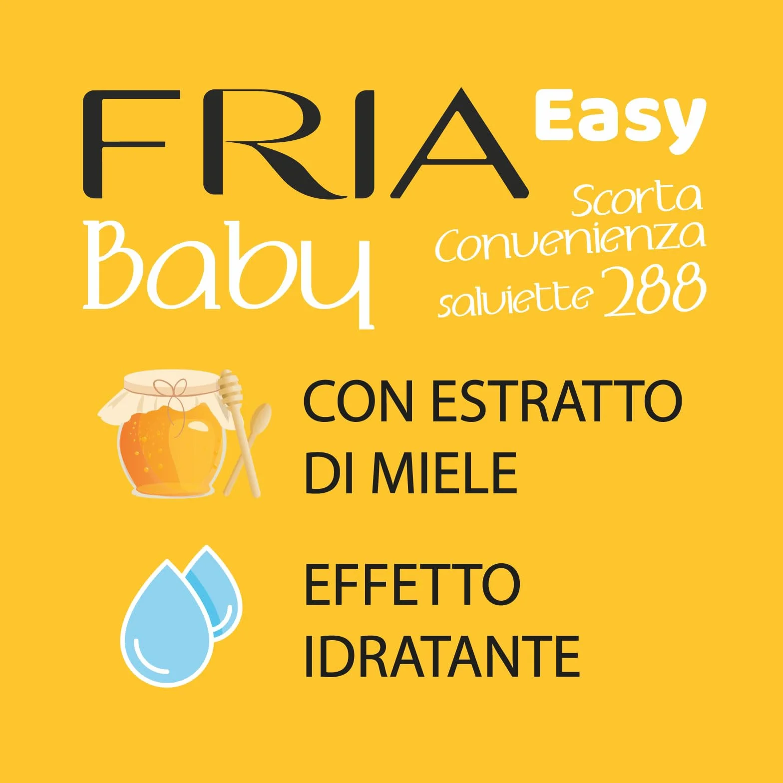 Fria Chusteczki do zmiany pieluch Easy Baby z aloesem i ekstraktem z miodu, nawilżające skórę, testowane dermatologicznie, 288 chusteczek
