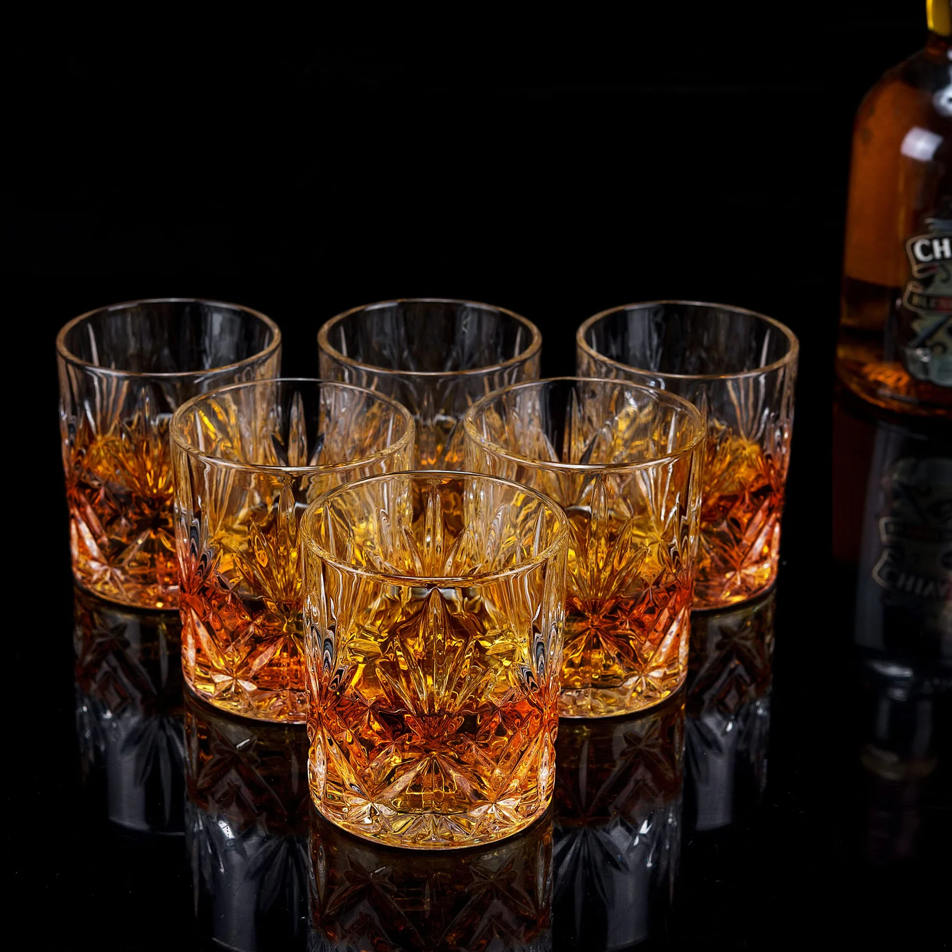 KANARS Zestaw Szklanek do Whisky, CKryształ Szkło Whisky, Pomysły Na Prezenty Dla Jego Tata Chłopiec Mąż Dziadek, Stylowe Pudełko Upominkowe, Zestaw 6 Sztuk, 300 ml