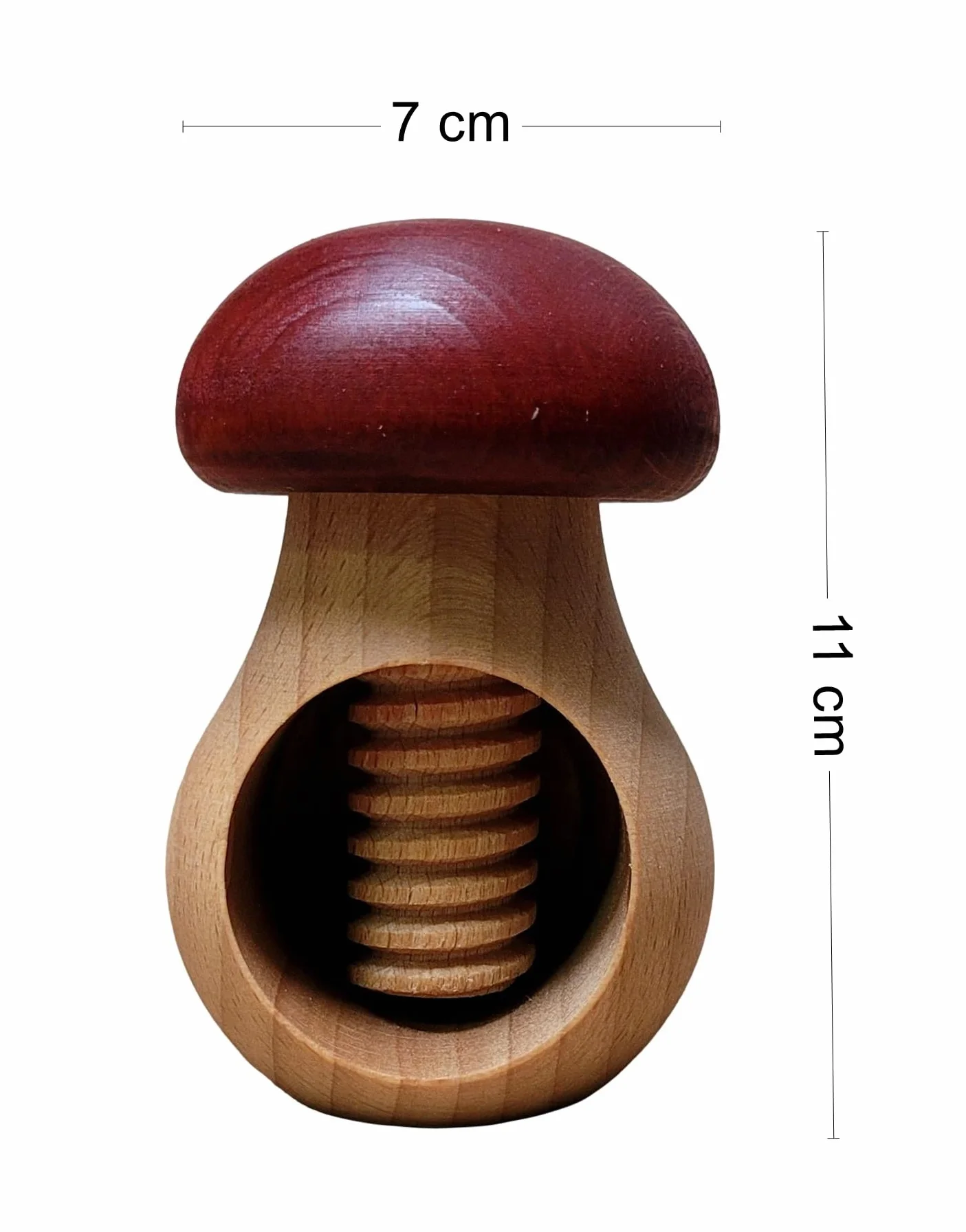 Wooden World Dziadek do orzechów w kształcie grzybka (Bordowy)