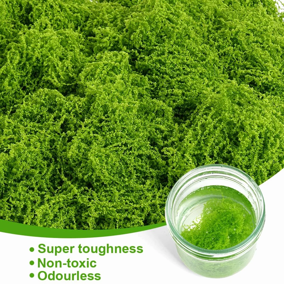 ãOFFCUP sztuczny mech, 100 g jasnozielony + 100 g ciemnozielony mech, naturalny dekoracyjny sztuczny mech, do roślin, ogrodu, trawnika, rękodzieła, dekoracji, architektury krajobrazu, florystyki, DIYÓ